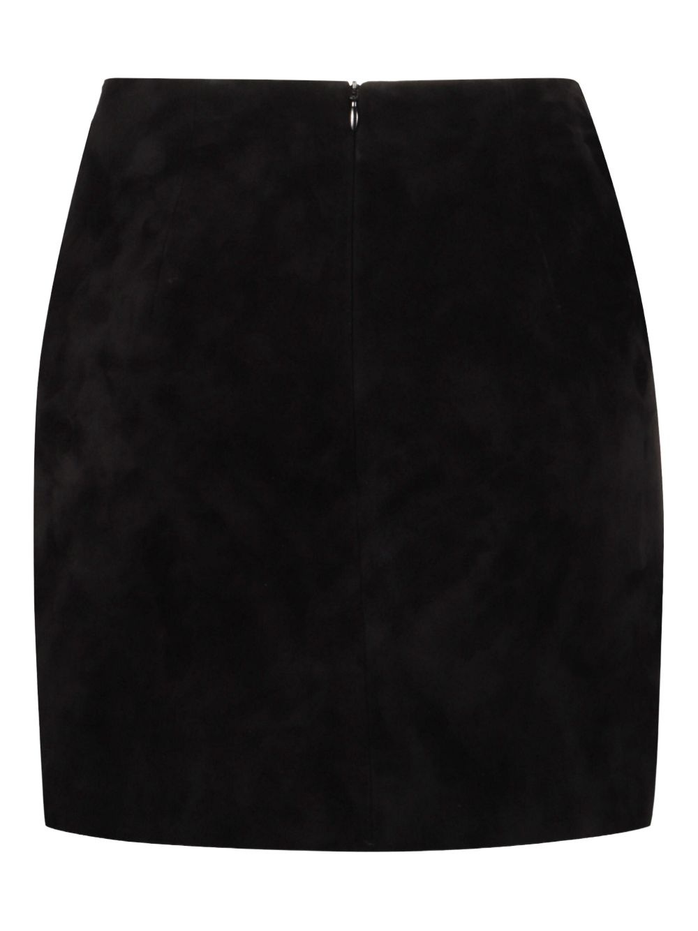 leather short draped skirt - 2