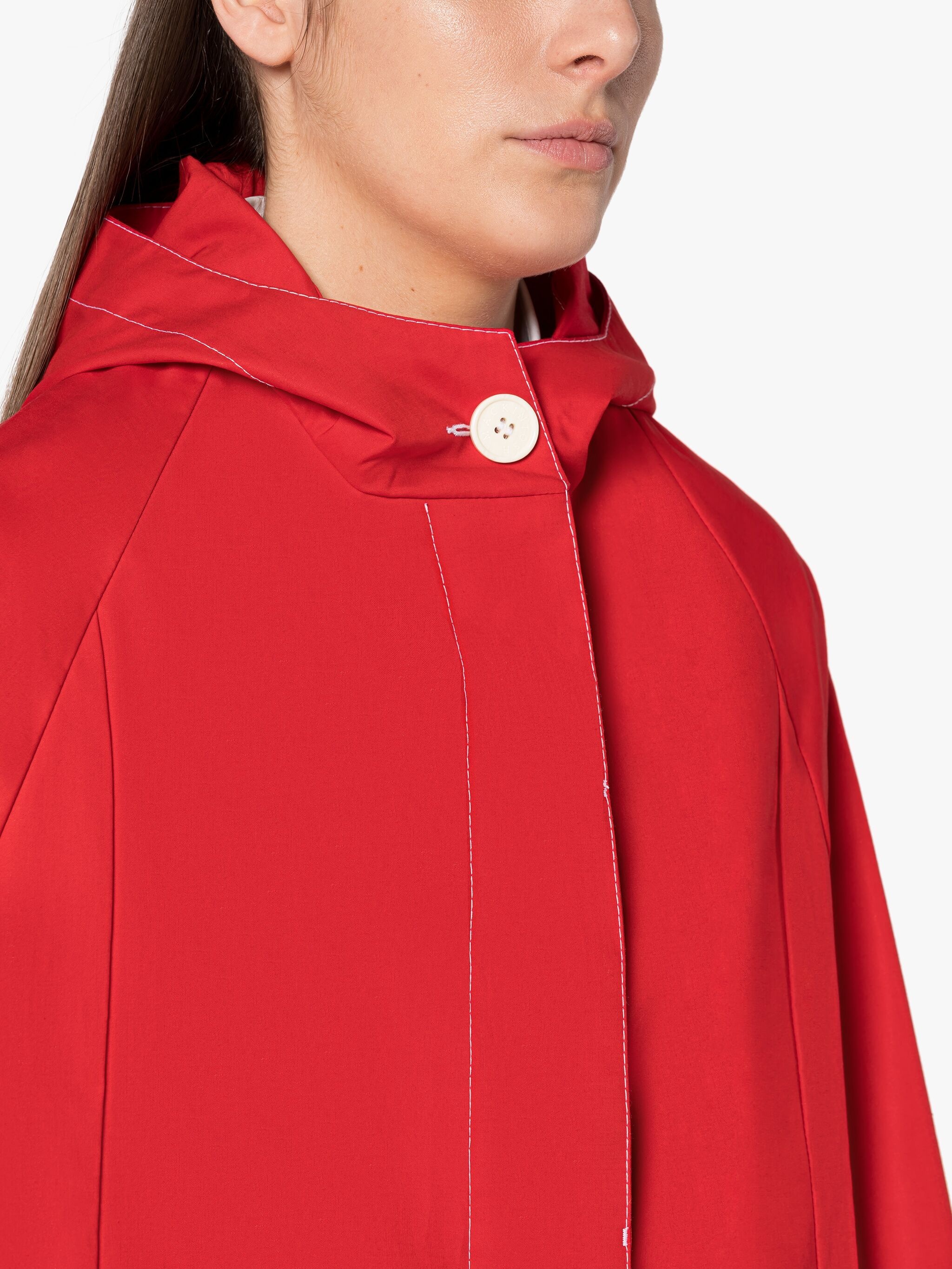 ALOE RED RAINTEC COTTON HOODED COAT - 5