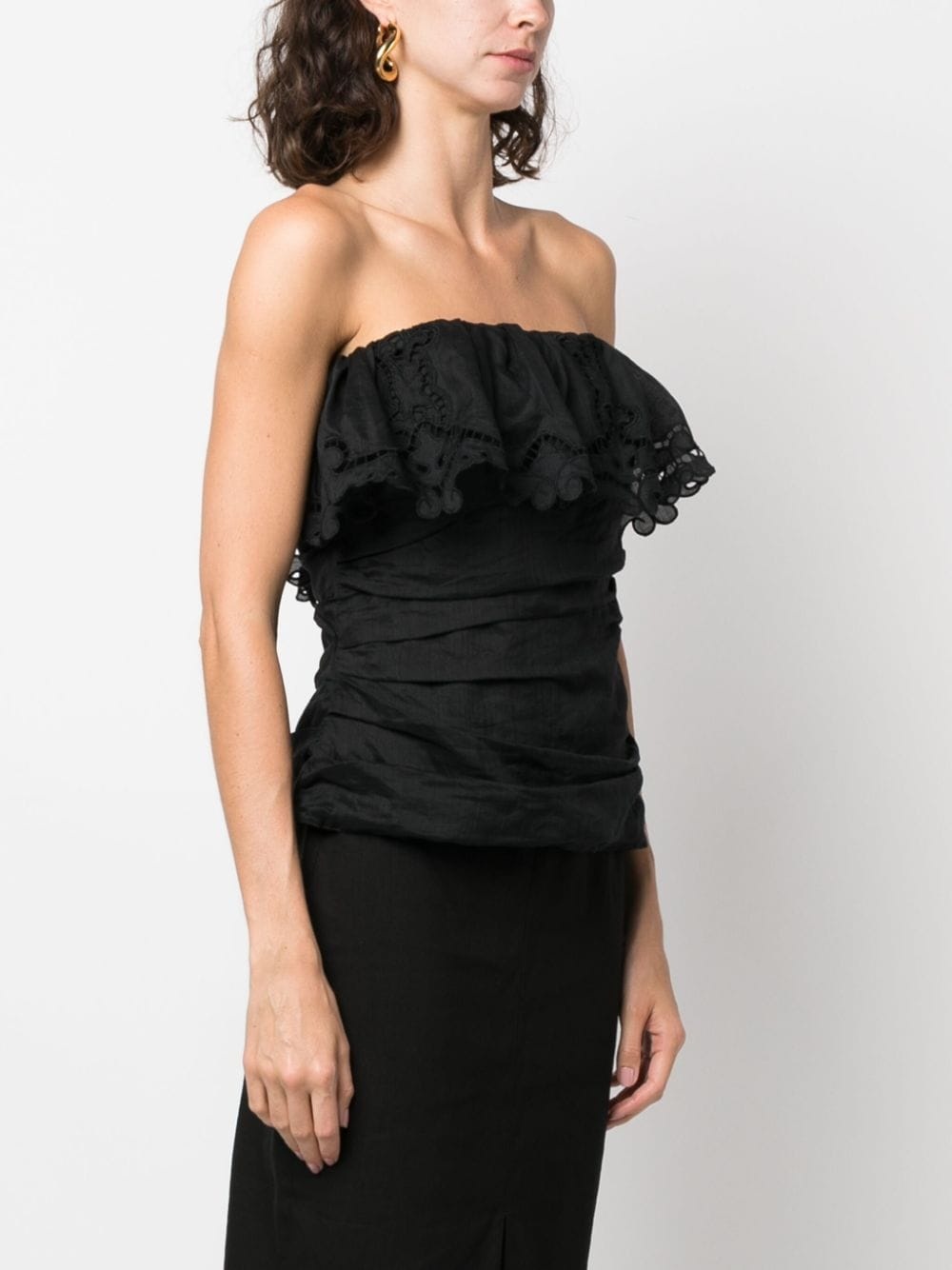 guipure-lace bandeau top - 6