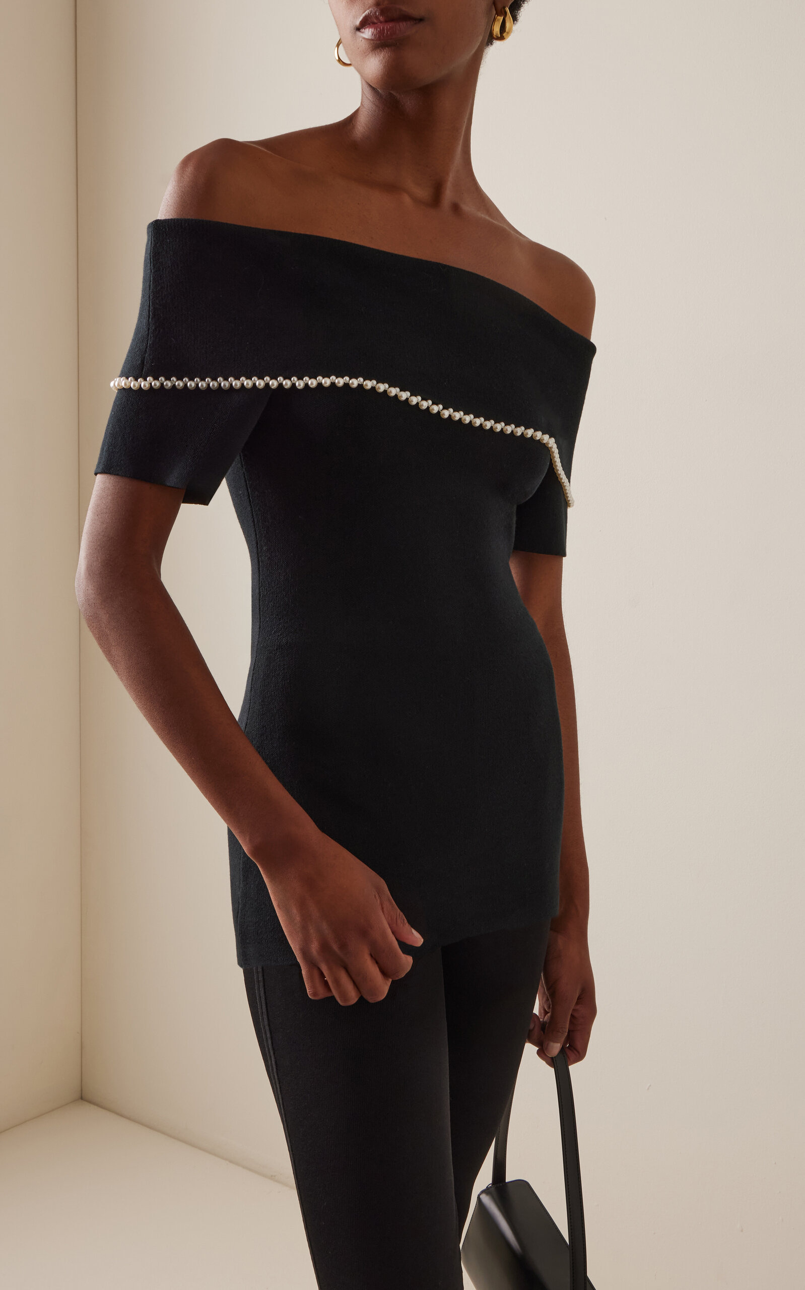Hetha Off-The-Shoulder Knit Top black - 2
