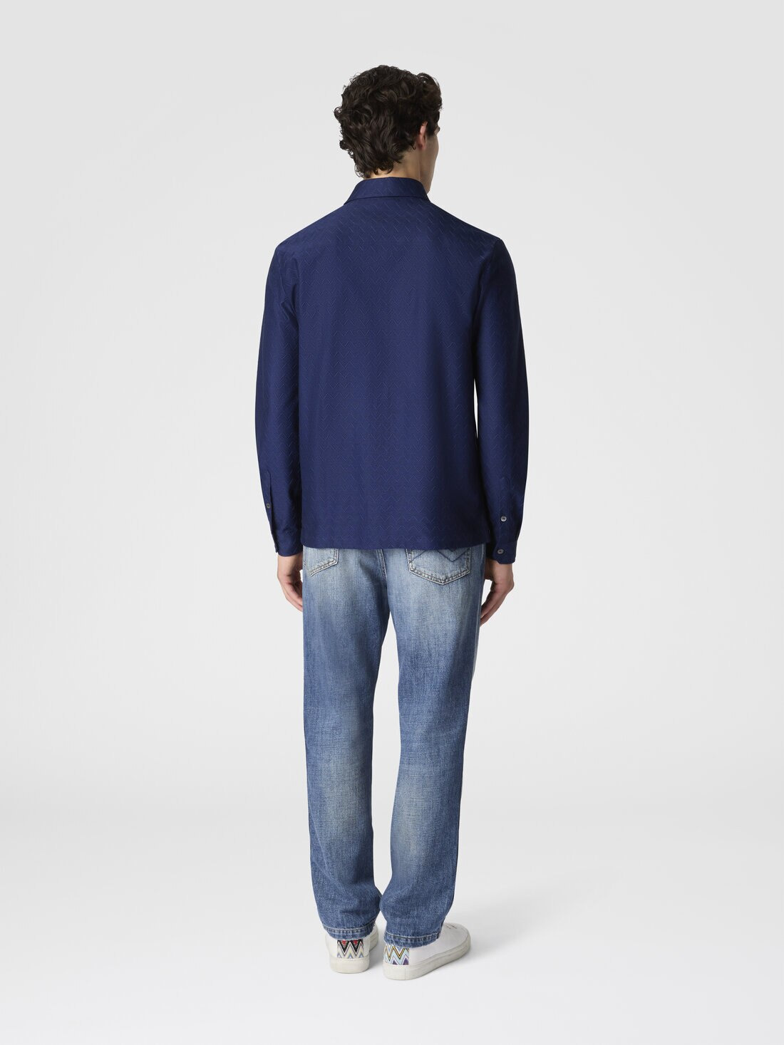Zigzag Jersey Cotton Shirt Tone on Tone - 3