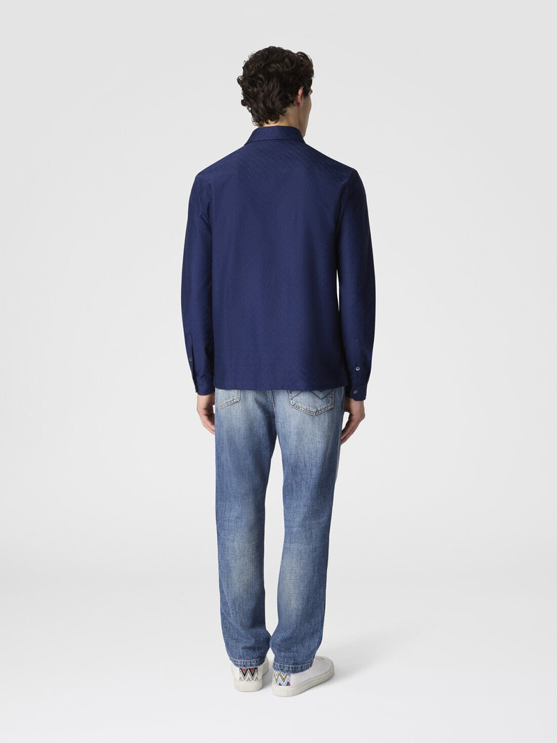 Zigzag Jersey Cotton Shirt Tone on Tone 3