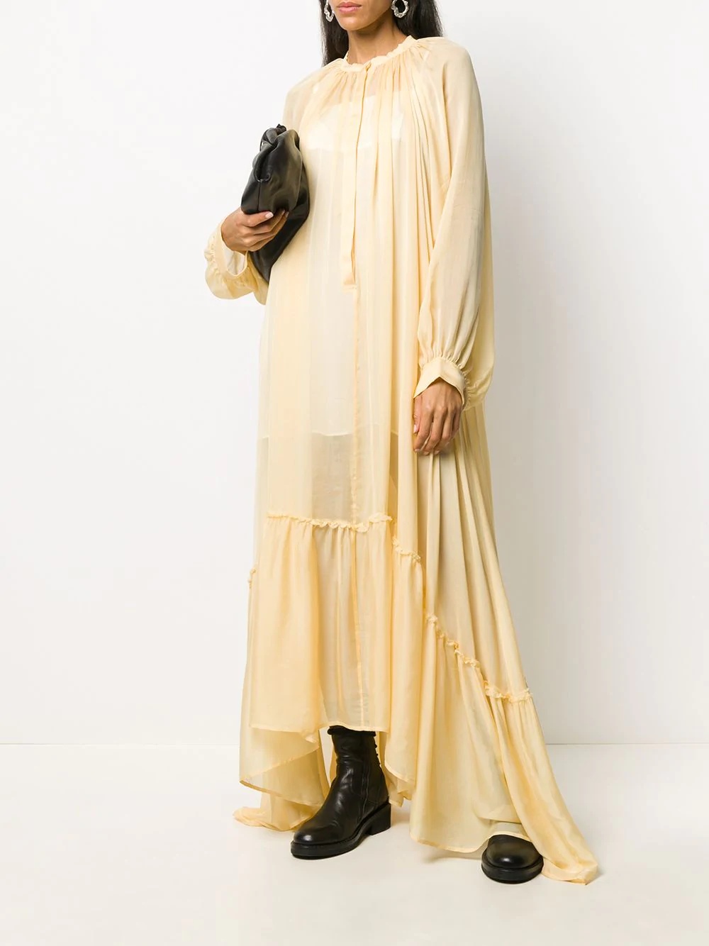 semi-sheer silk maxi dress - 2