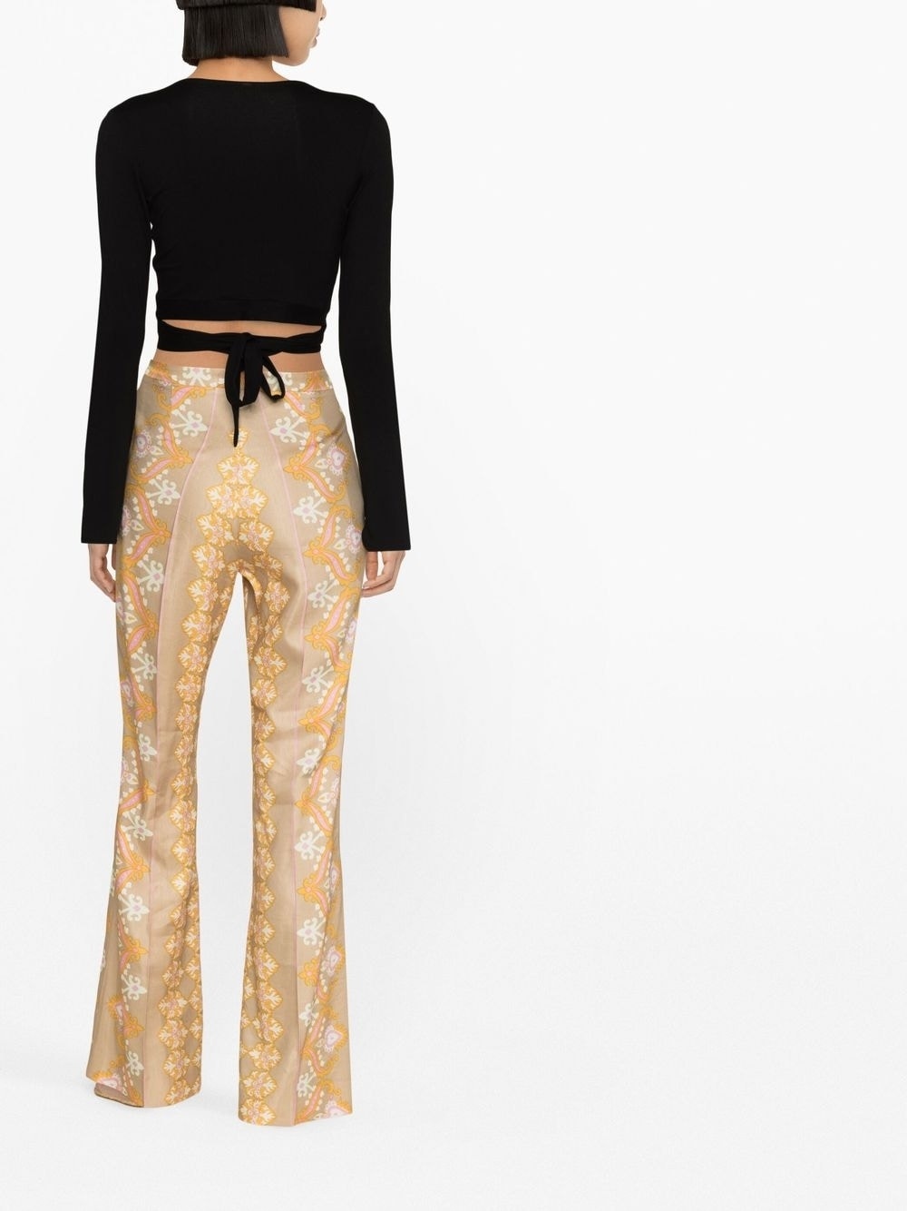 paisley-print flared trousers - 4