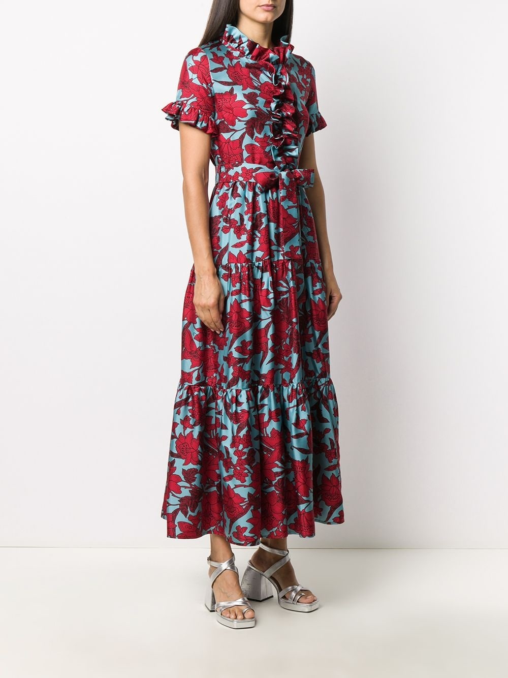 Long and Sassy floral ruffle dress - 3