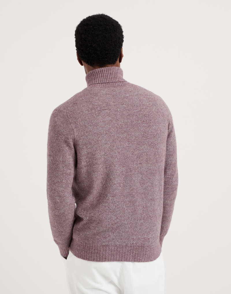 Brunello Cucinelli Flecked alpaca, cotton and wool turtleneck sweater outlook