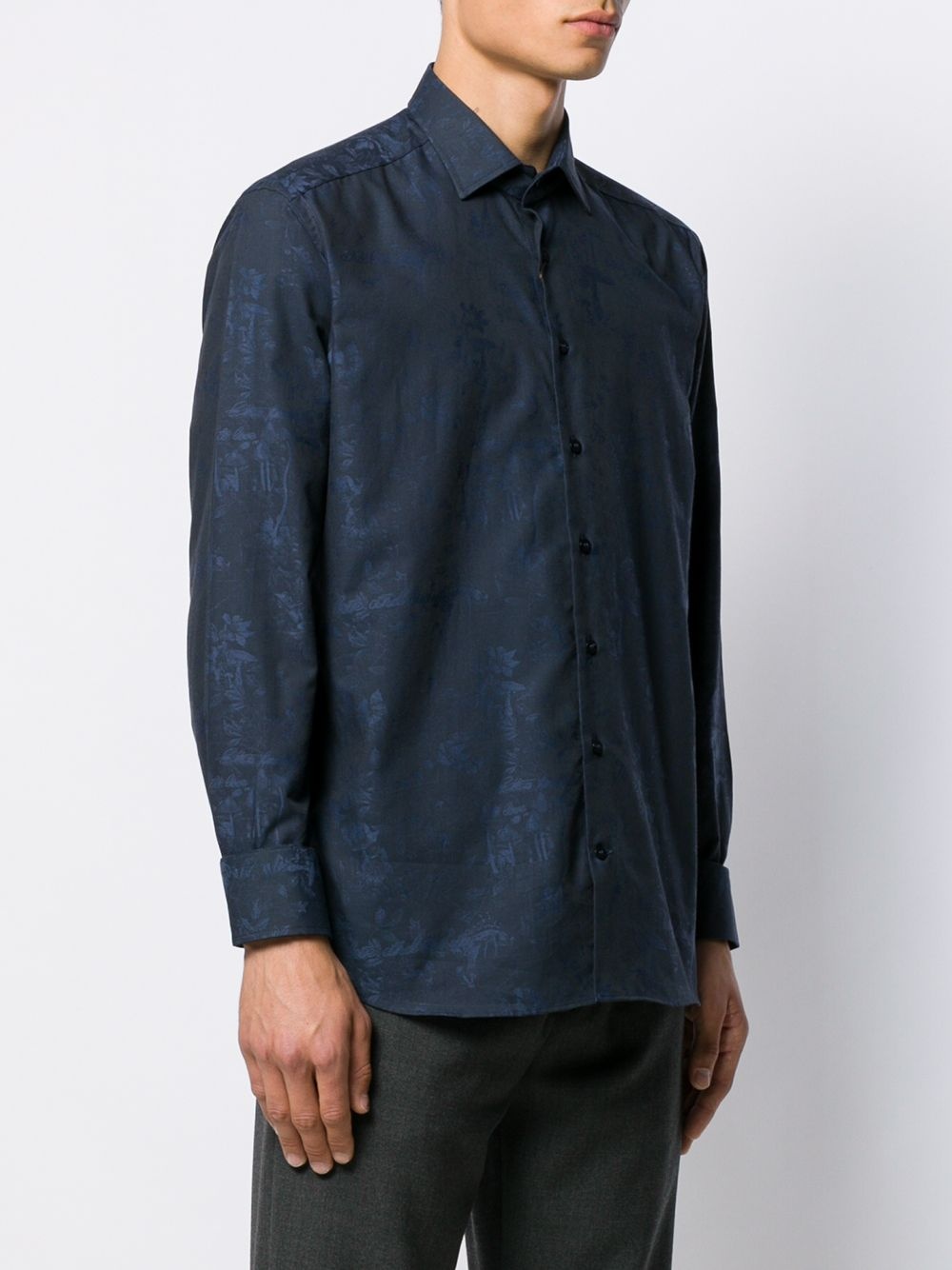 tonal print shirt - 3