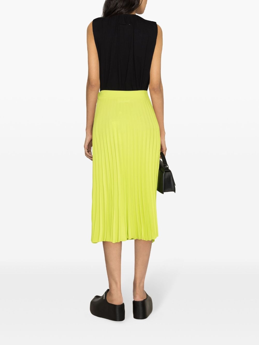 pleated crepe midi skirt - 4