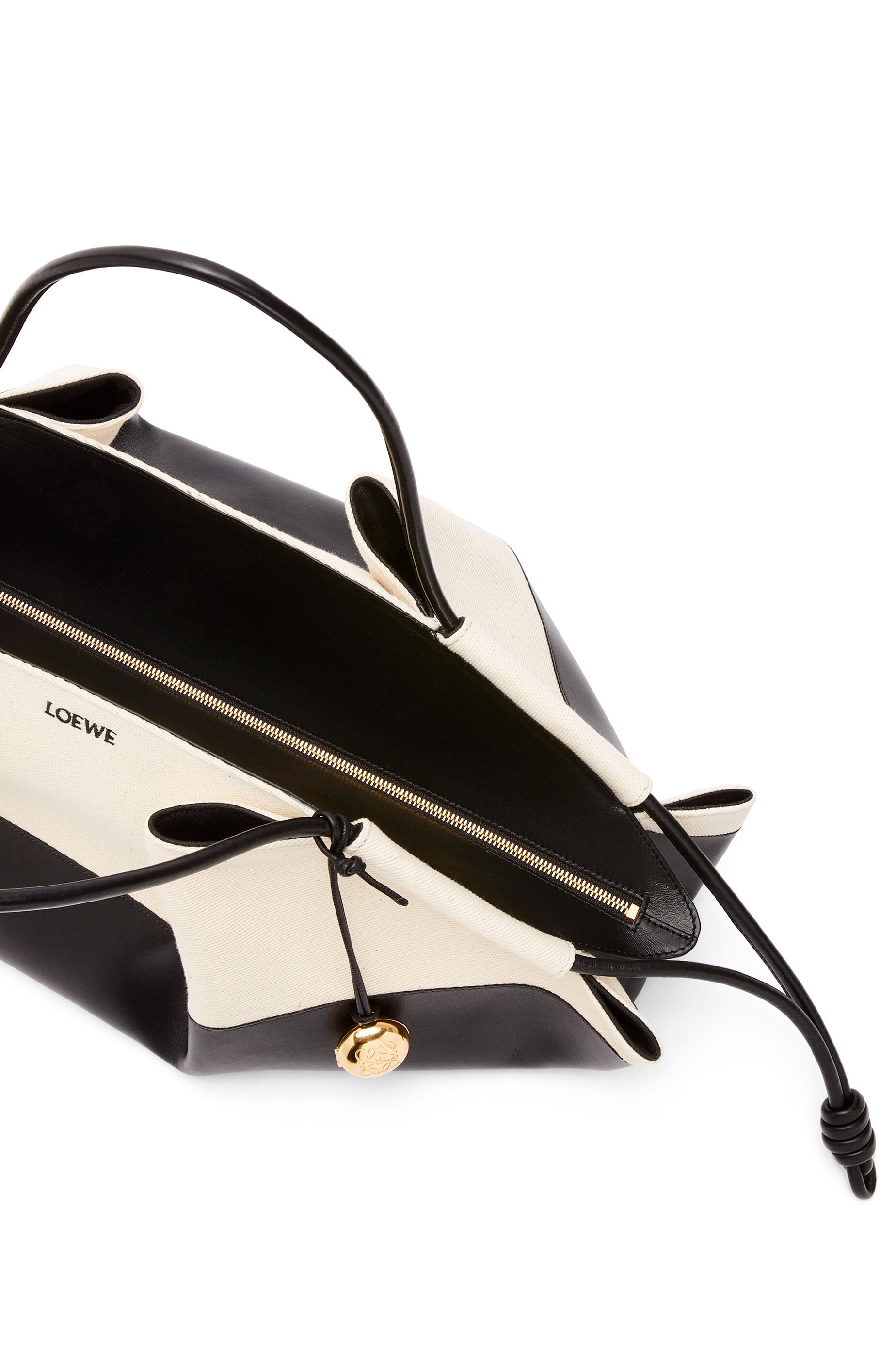 XL Paseo bag in shiny nappa calfskin and canvas - 8