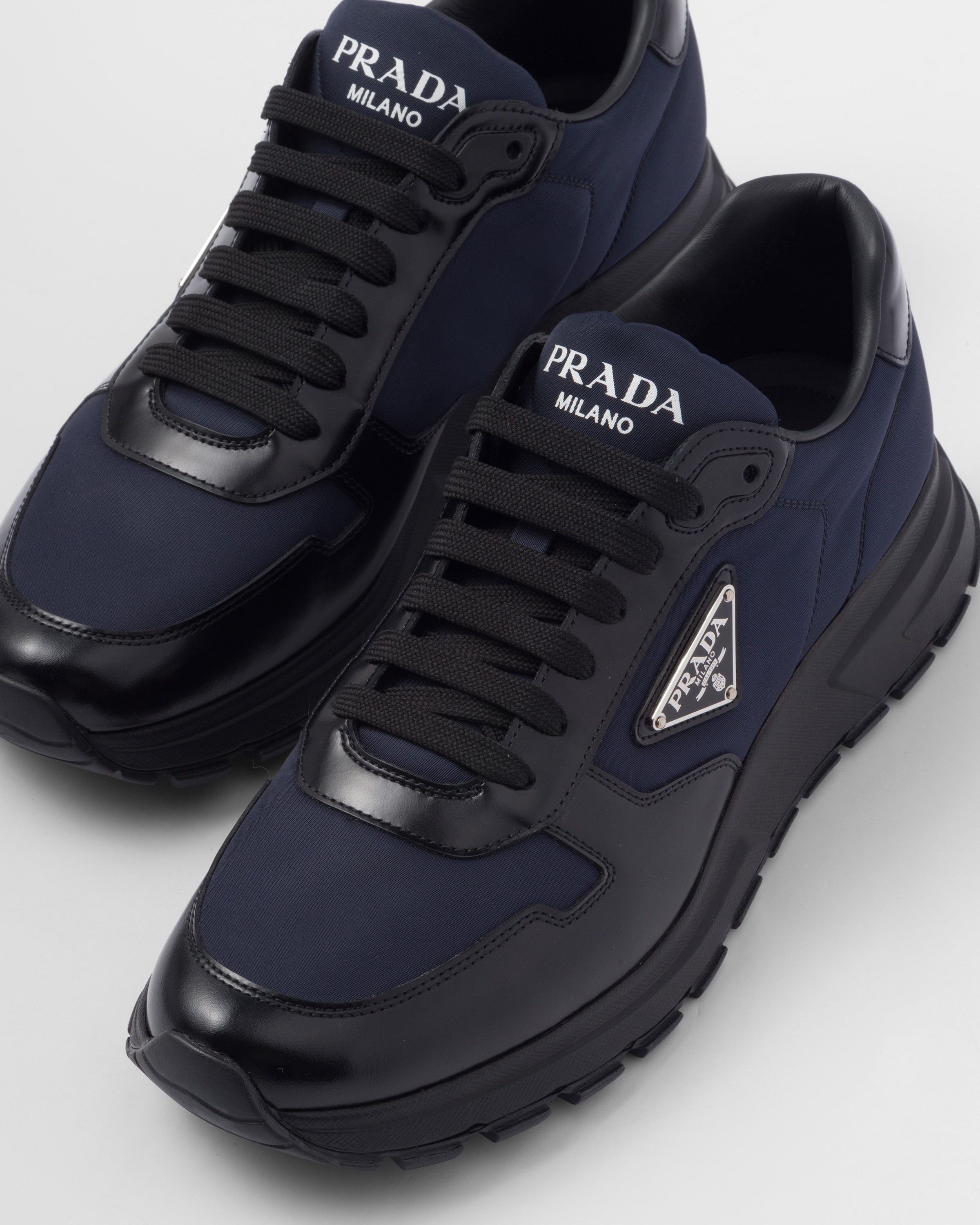 Prada Re-Nylon and brushed leather sneakers - 6