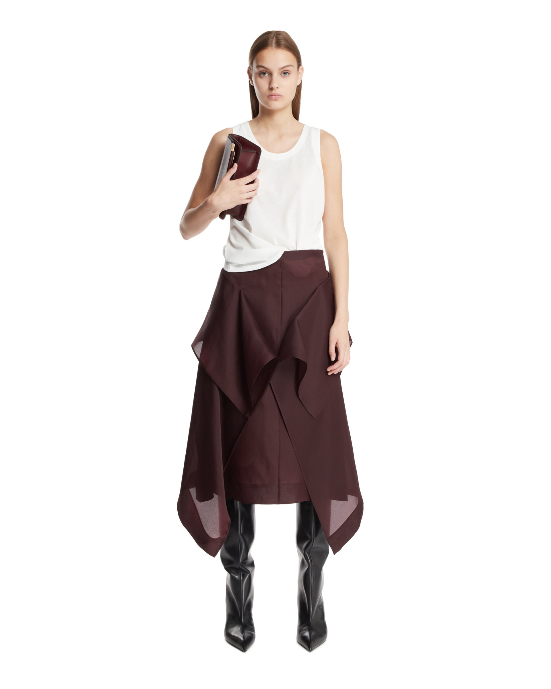 Brown Nina Layered Midi Skirt - 2