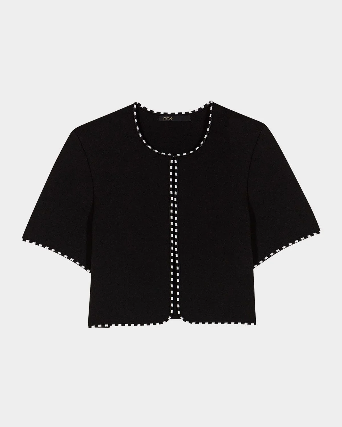 Musselier Stretch Knit Cropped Cardigan - 1