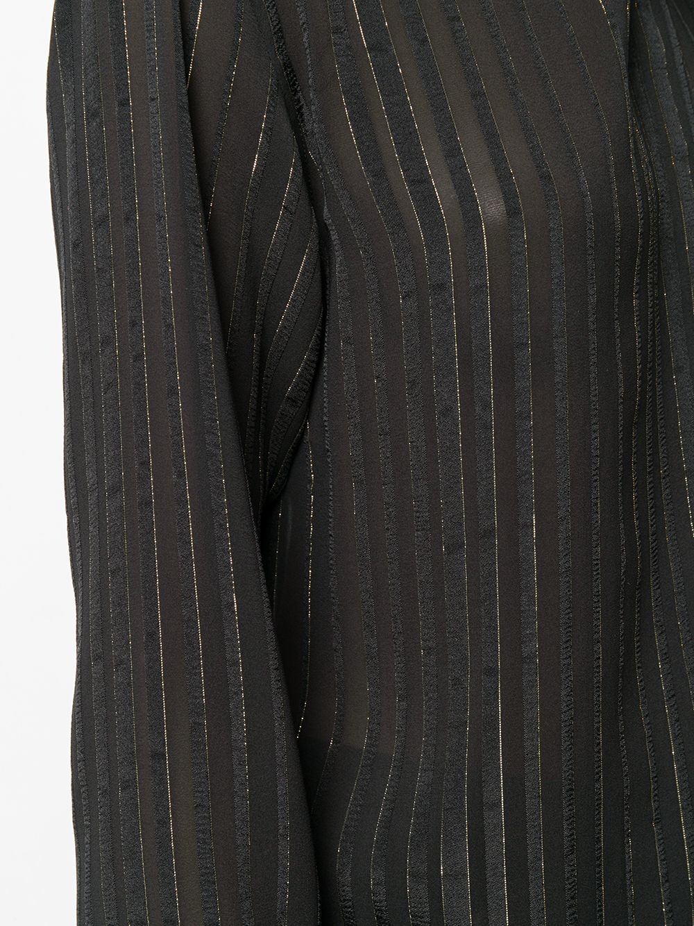 lurex stripe sheer shirt - 5