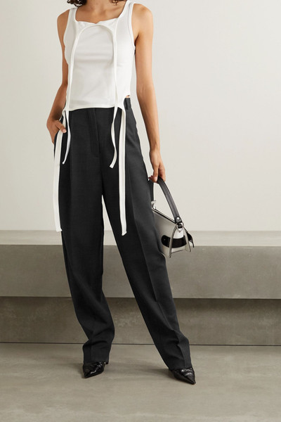 Acne Studios Pleated wool-blend straight-leg pants outlook