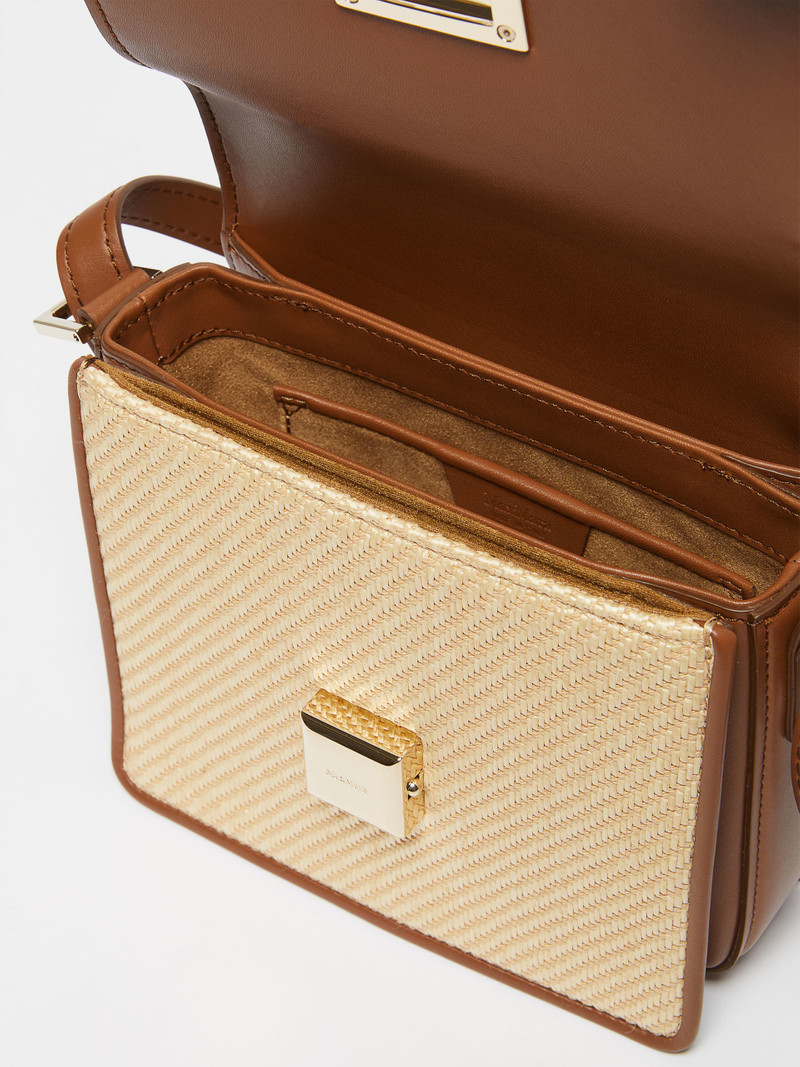 MMBAGSSTRAW MM Bag in leather and woven fabric 6
