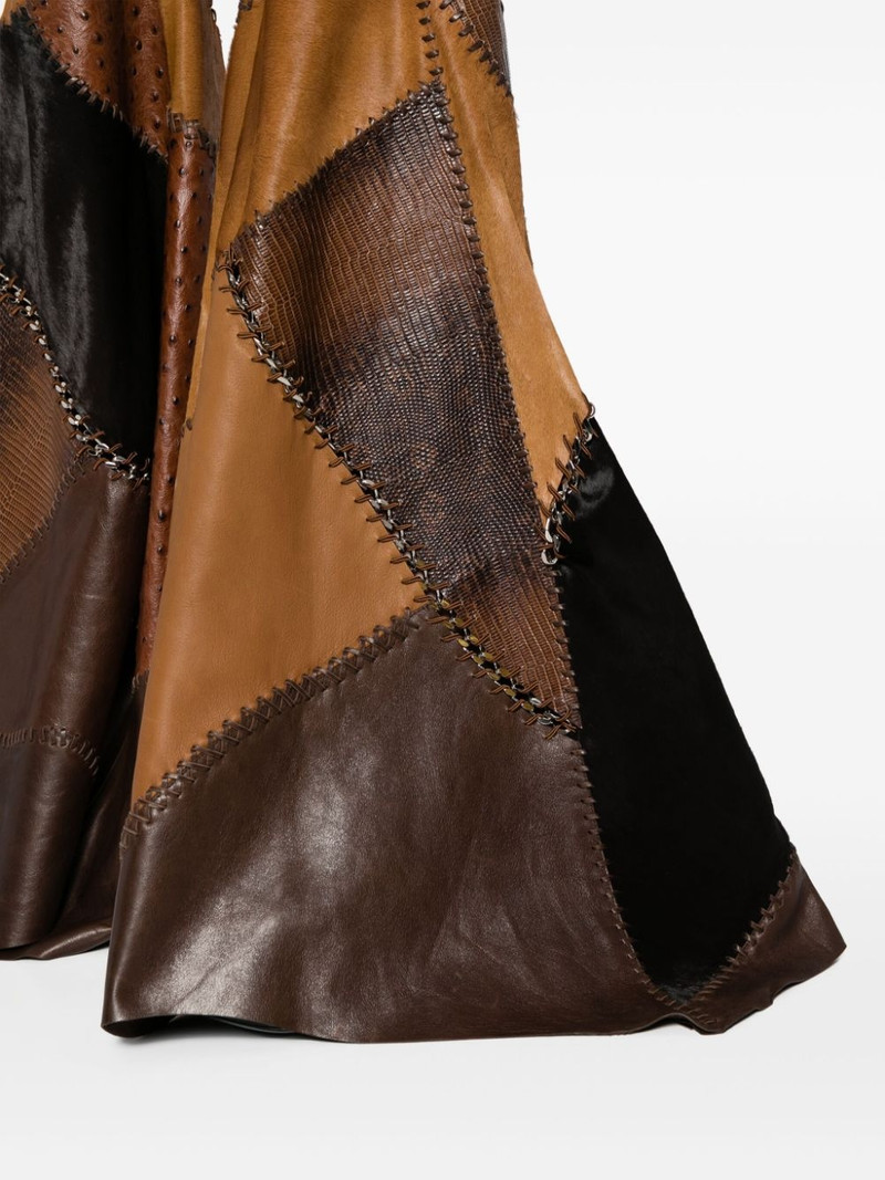 patchwork flared leather trousers 5