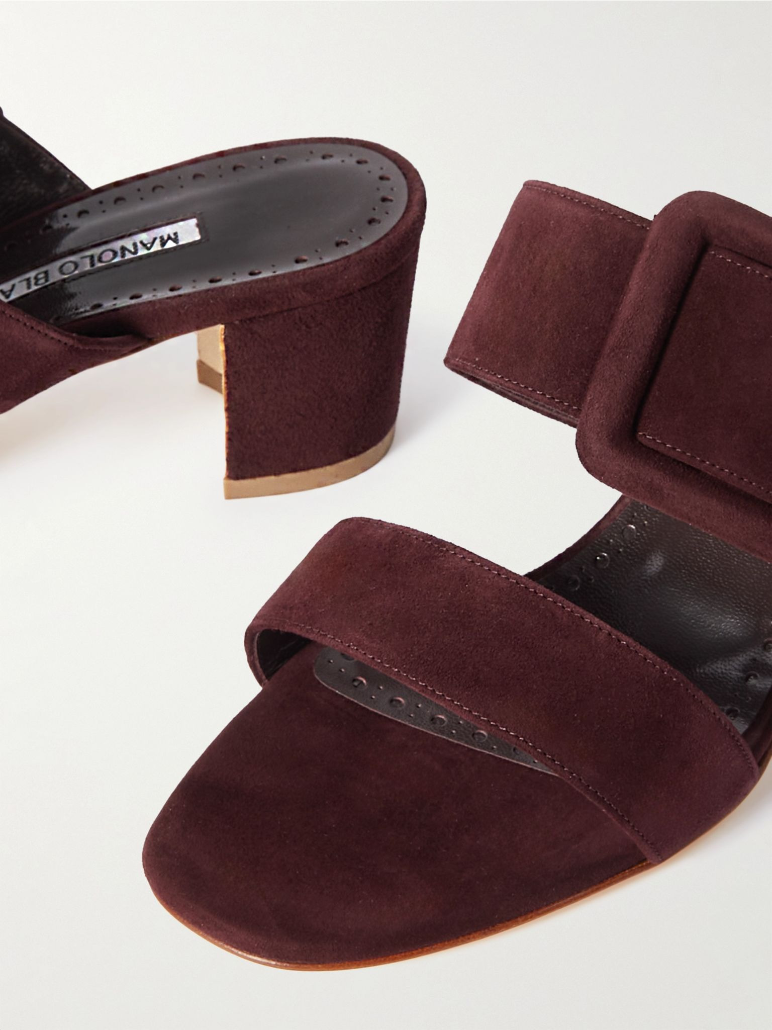 Titubanew 50 buckled suede sandals Burgundy - 4