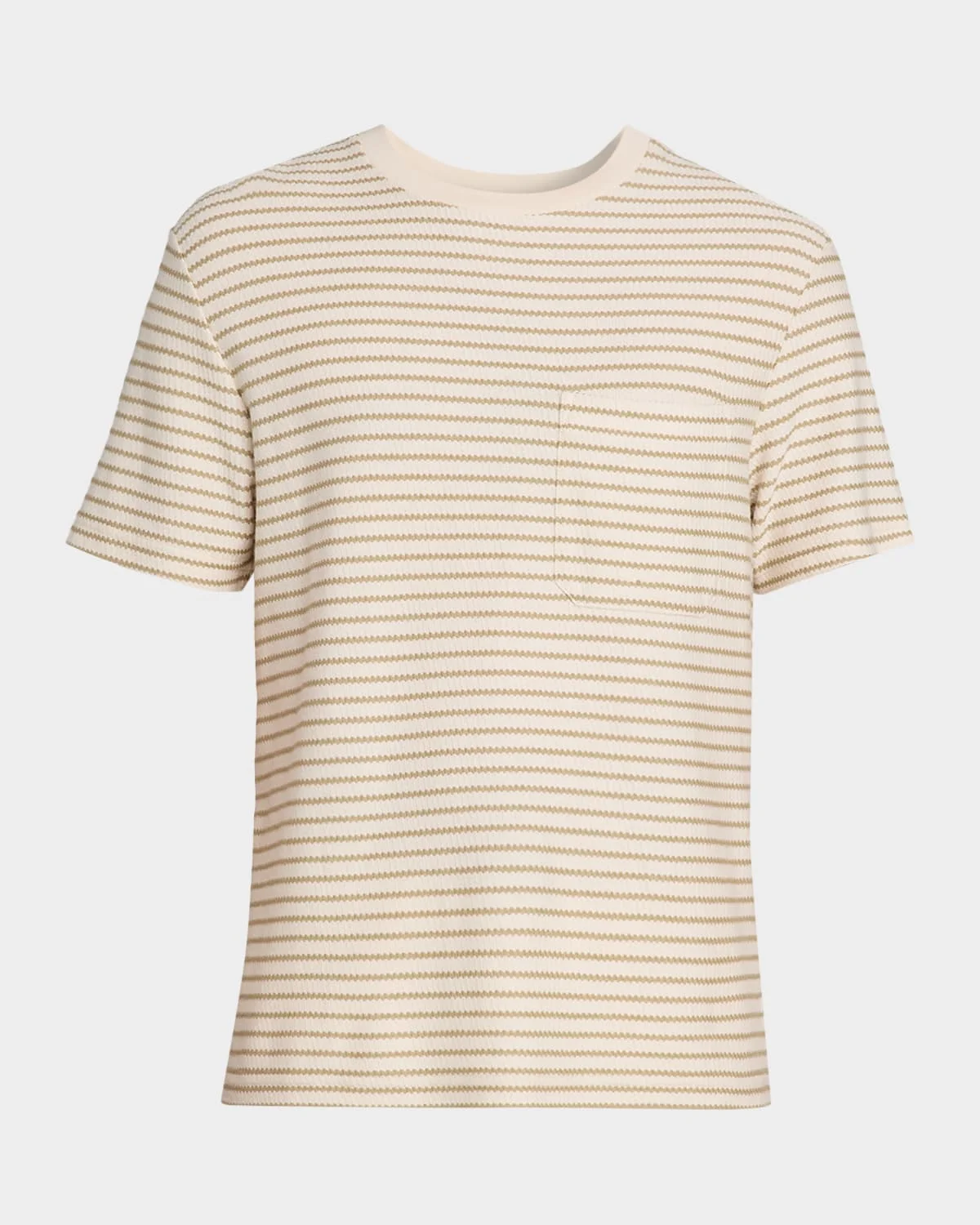 Men's Striped Ribbed Cotton T-Shirt - 1