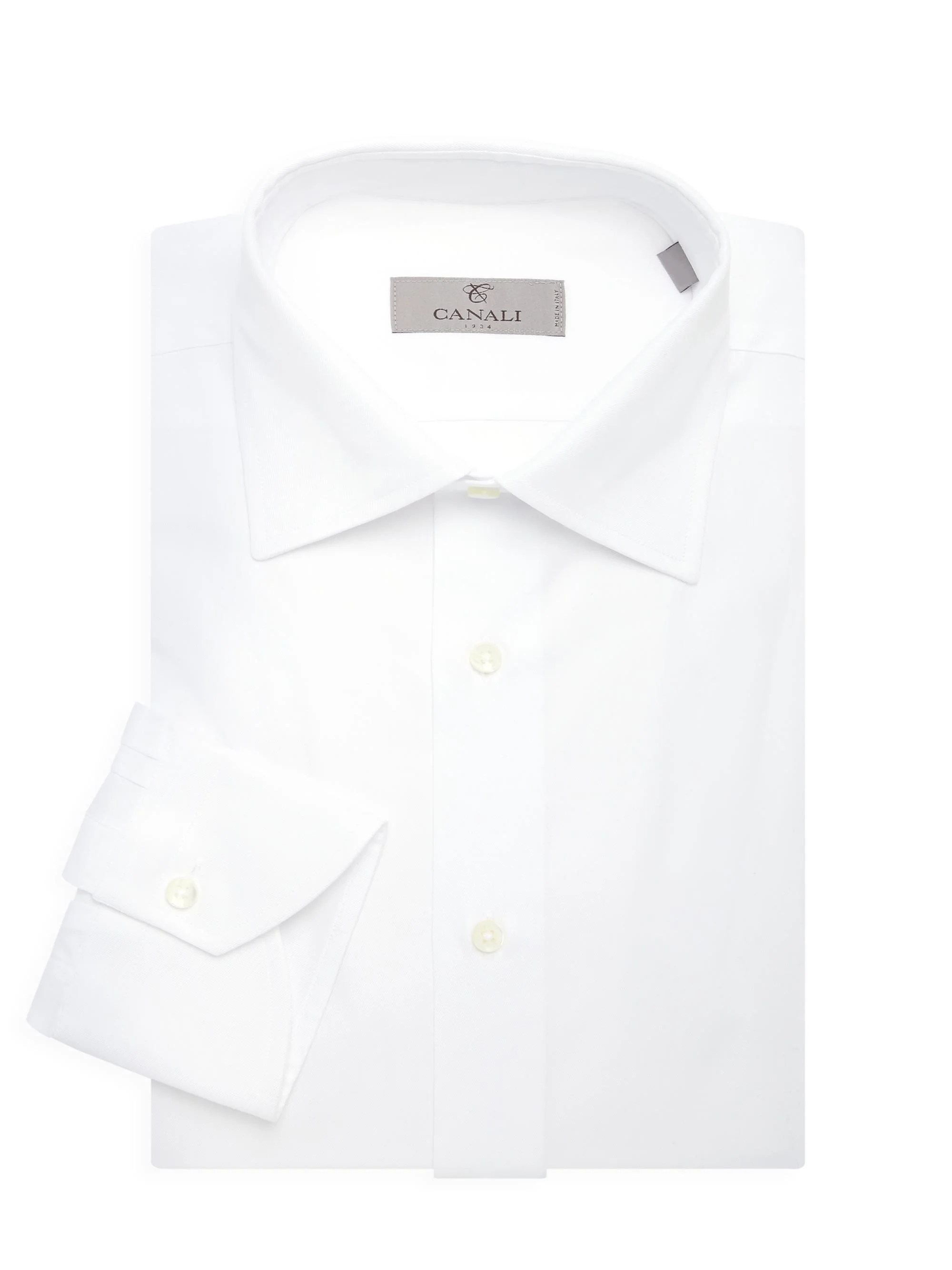 Men's Solid Dress Shirt - White - 1