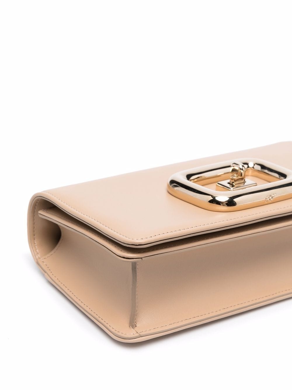 logo-plaque leather clutch bag - 5