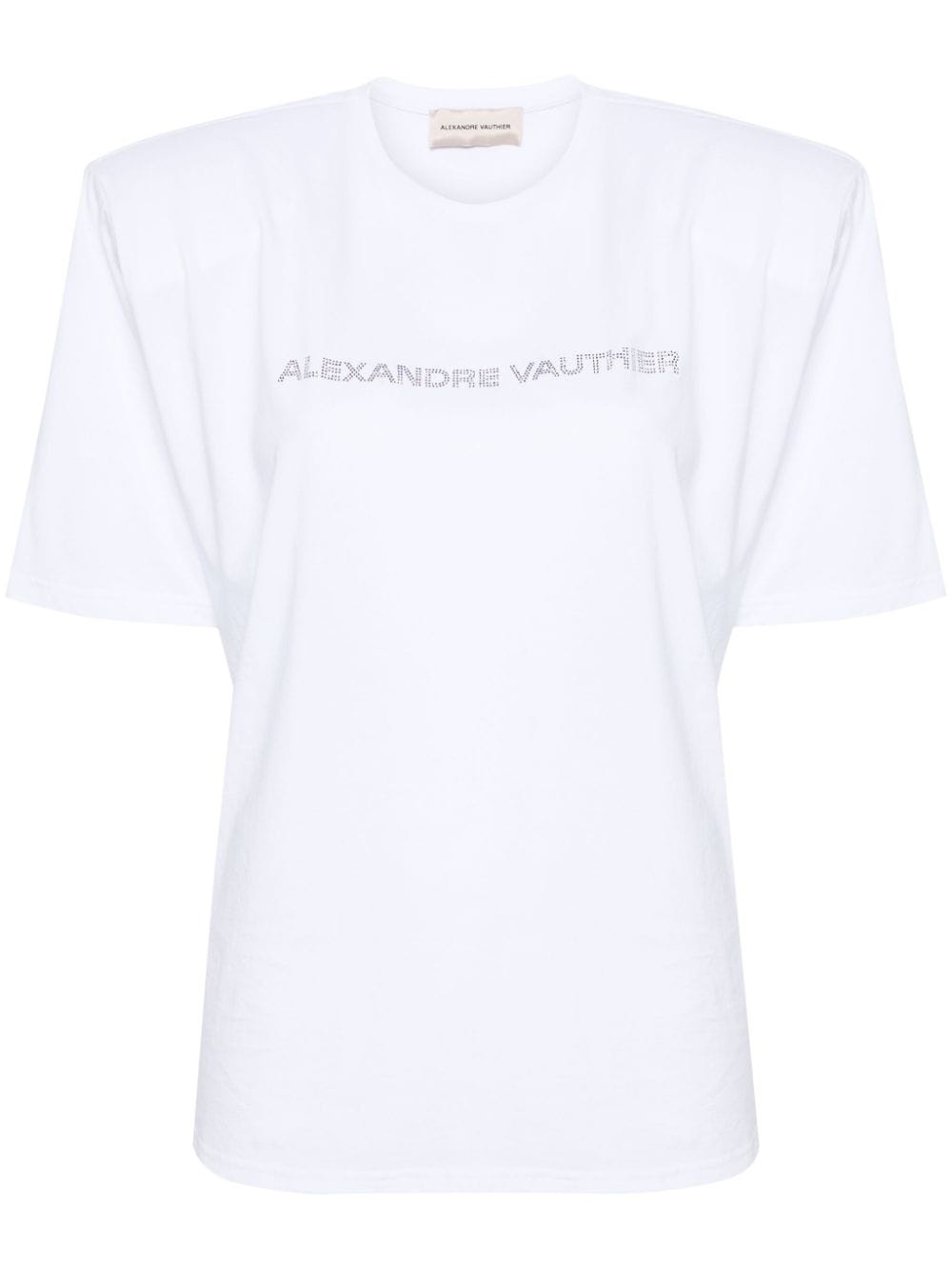 rhinestones-logo shoulder-pads T-shirt - 1