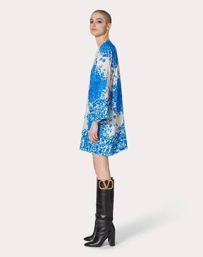 Valentino Printed Crepe de Chine Dress outlook