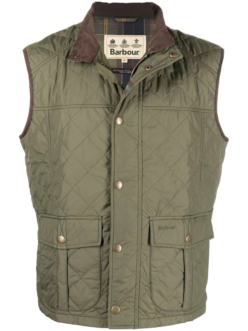 quilted funnel neck gilet - 1