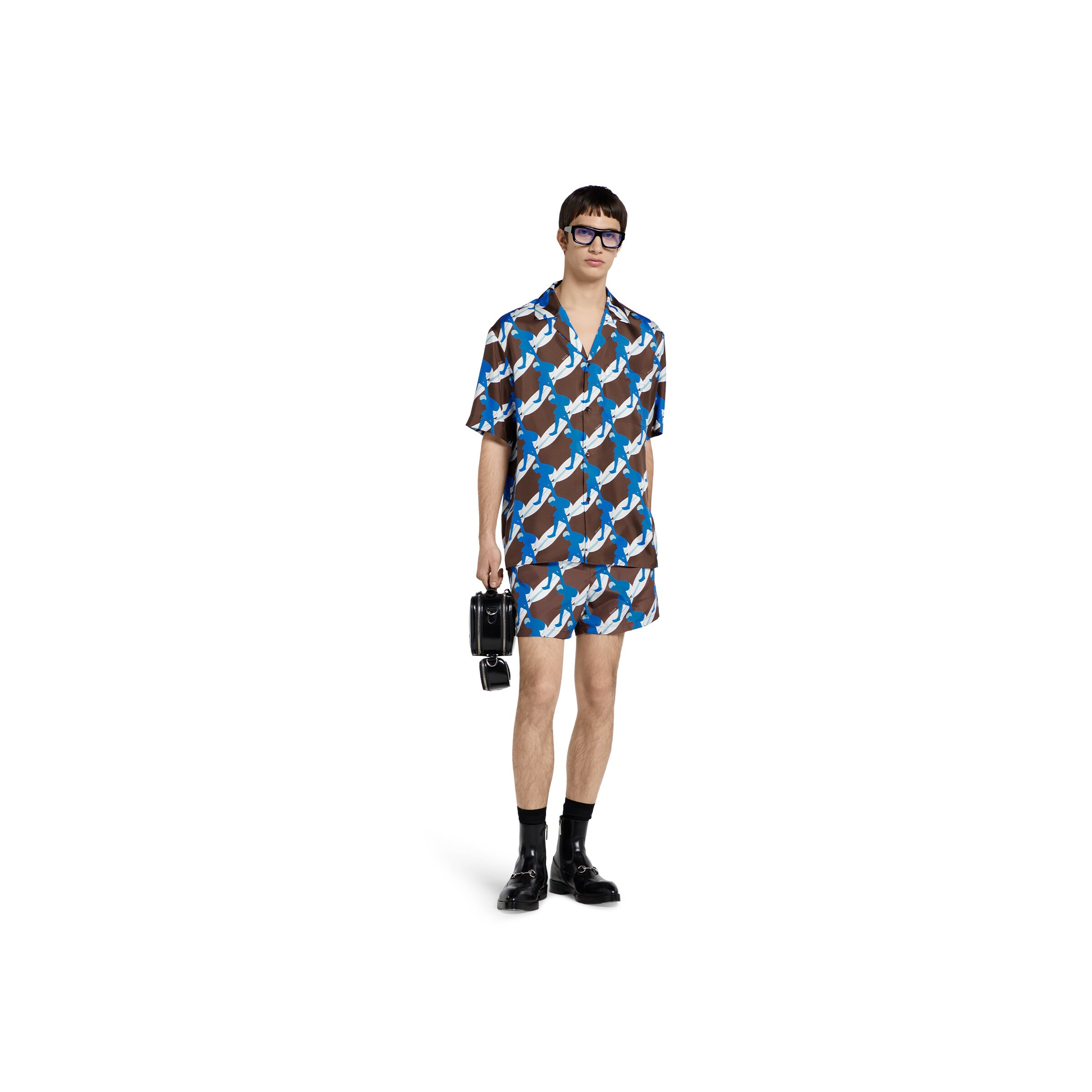 Printed technical poplin swim short - 2