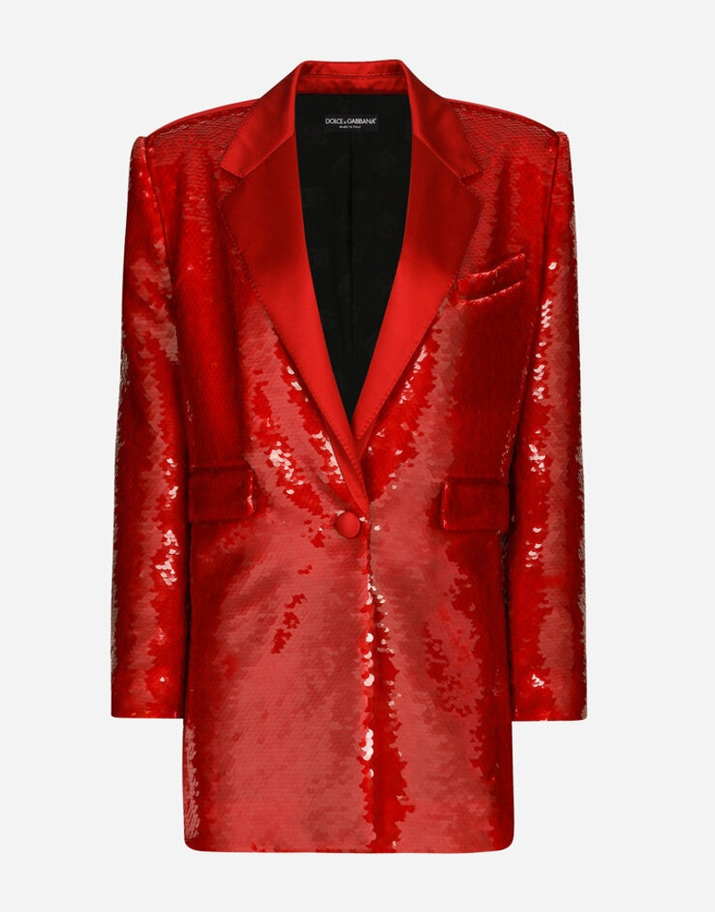 Single-breasted sequined jacket 1
