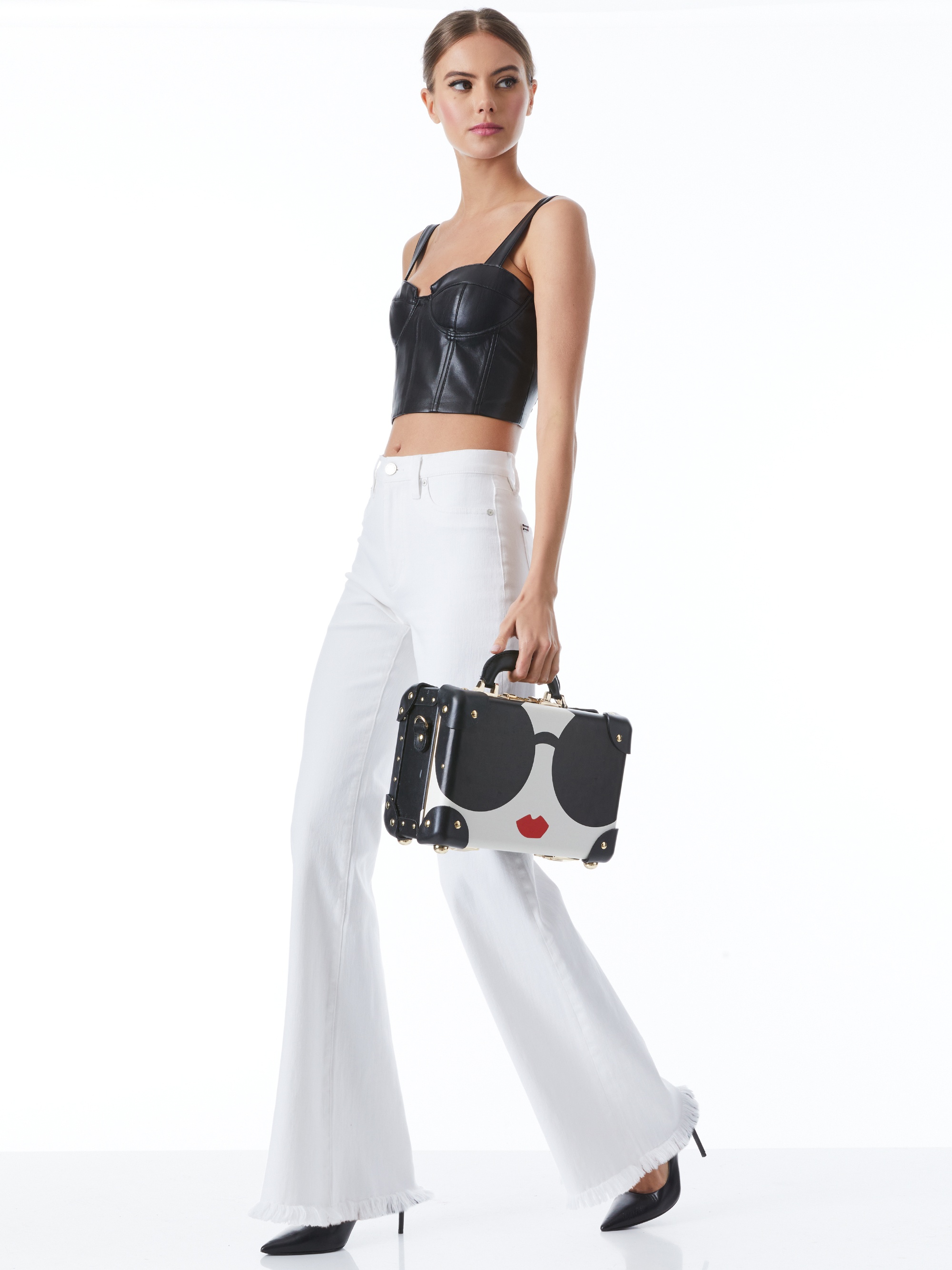 JEANNA BUSTIER VEGAN LEATHER CROP TOP - 6