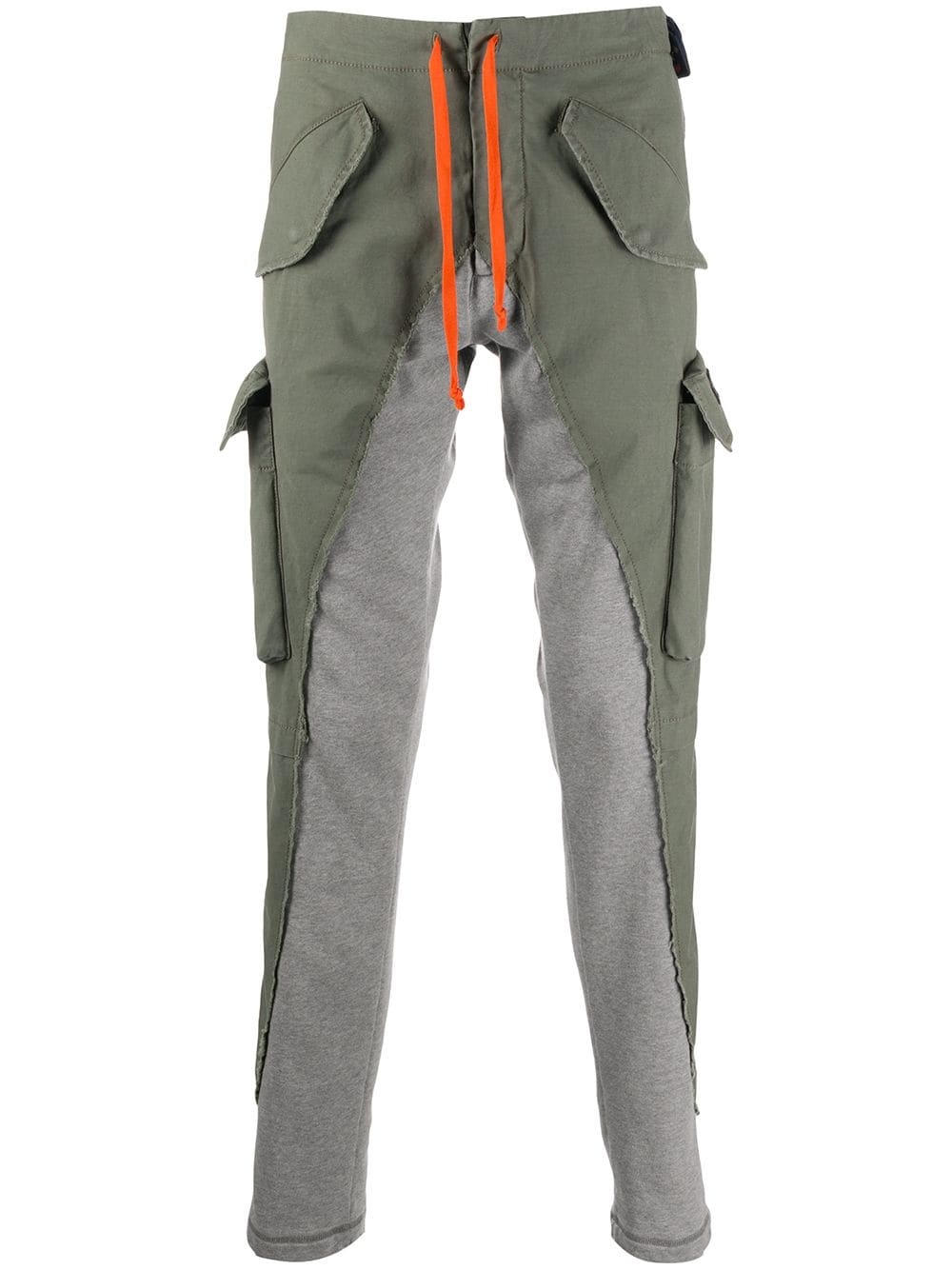 contrast drawstring cargo pants - 1