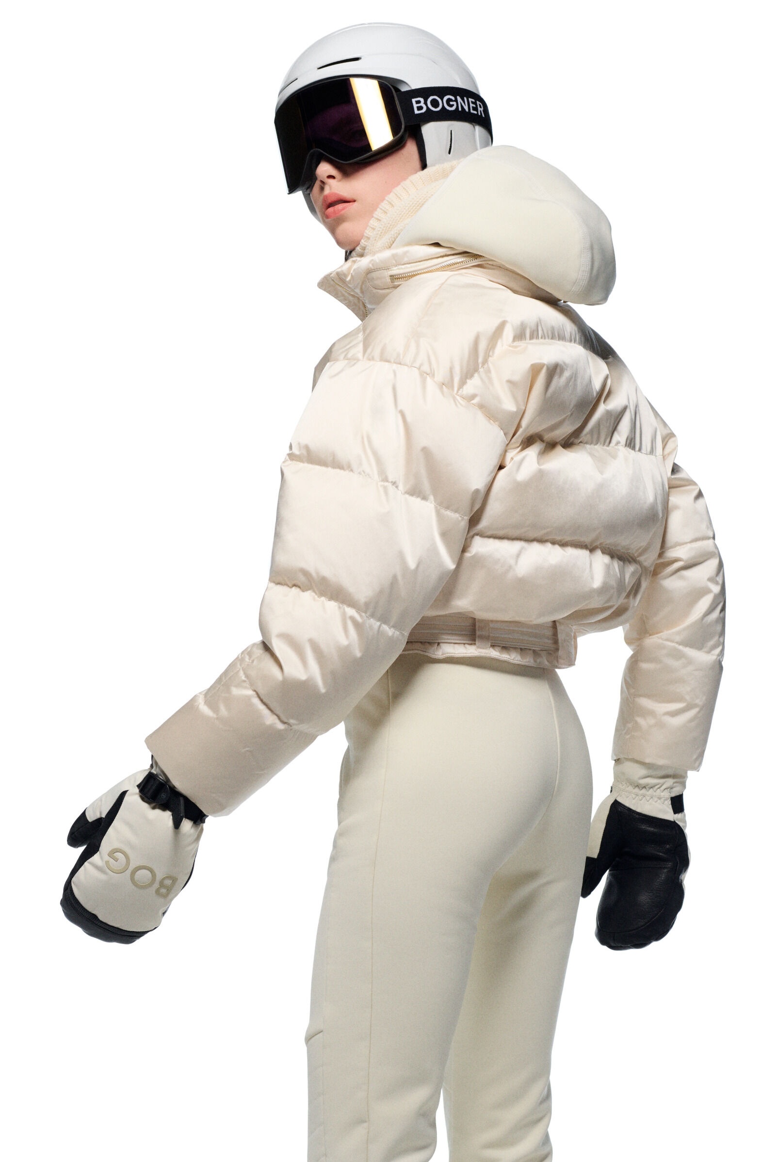 Aya Two-in-one ski overalls in Cream - 7