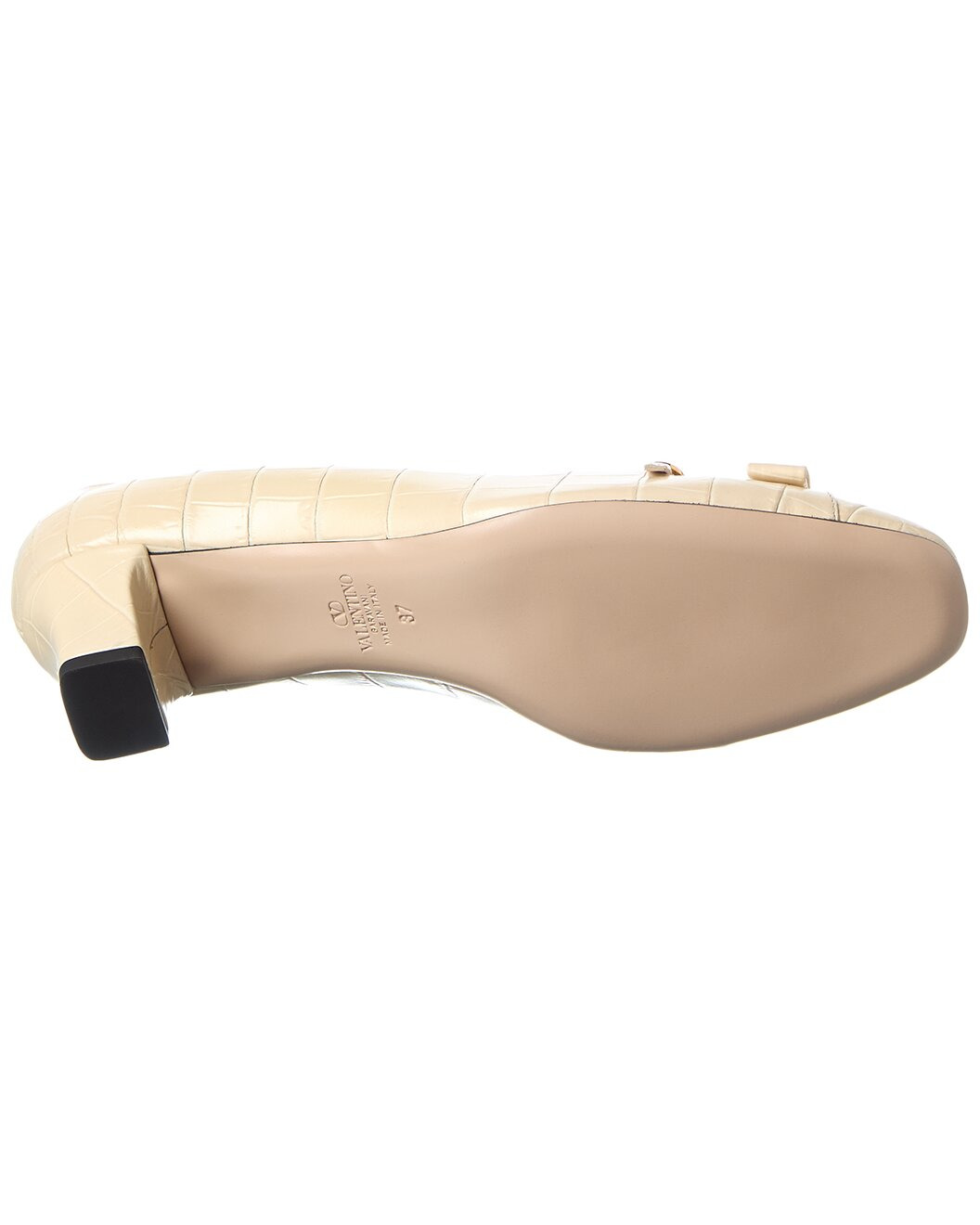 Valentino Bowow 45 Croc-Embossed Leather Pump - 4
