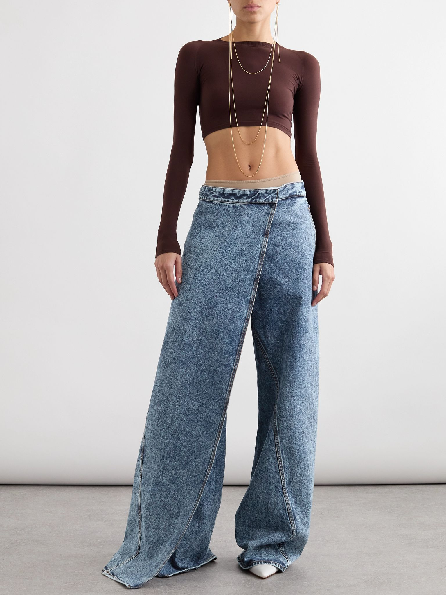 Asymmetric wide-leg jeans Blue - 2