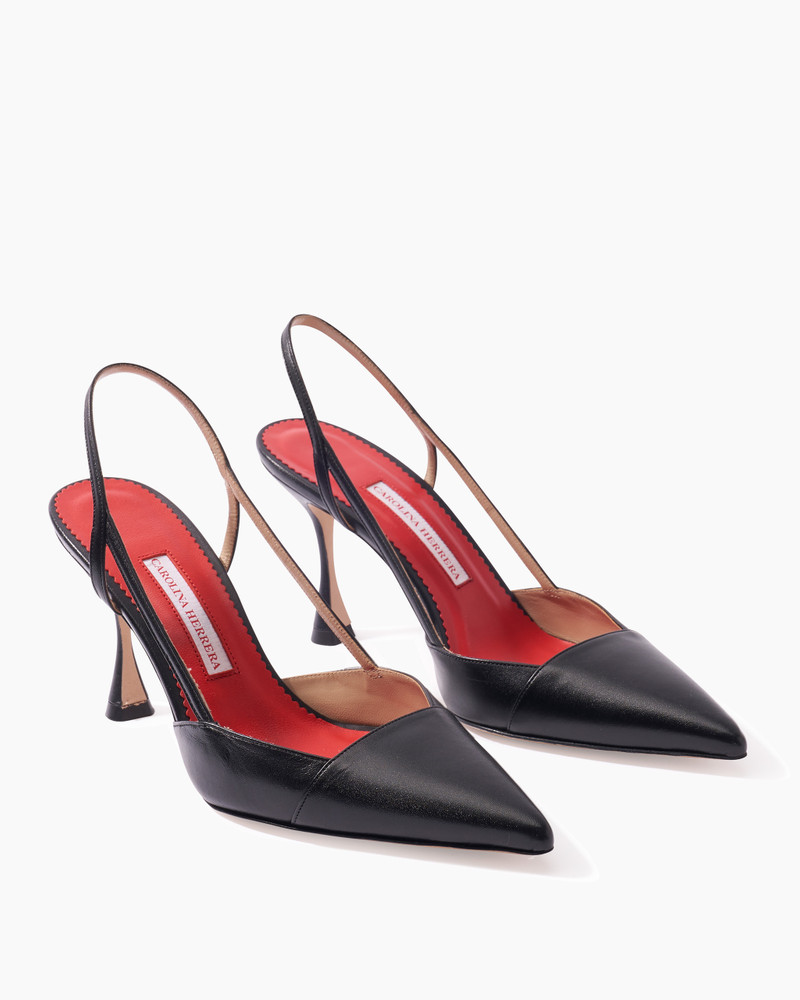CAROLINA HERRERA Leather Slingback Heels outlook