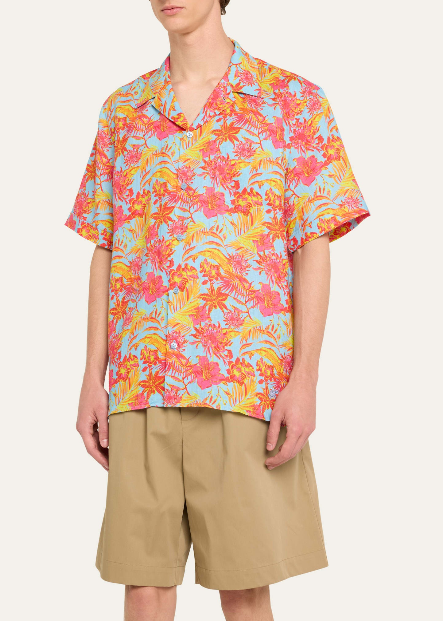 Men's Tahiti Flower-Print Camp Shirt - 4