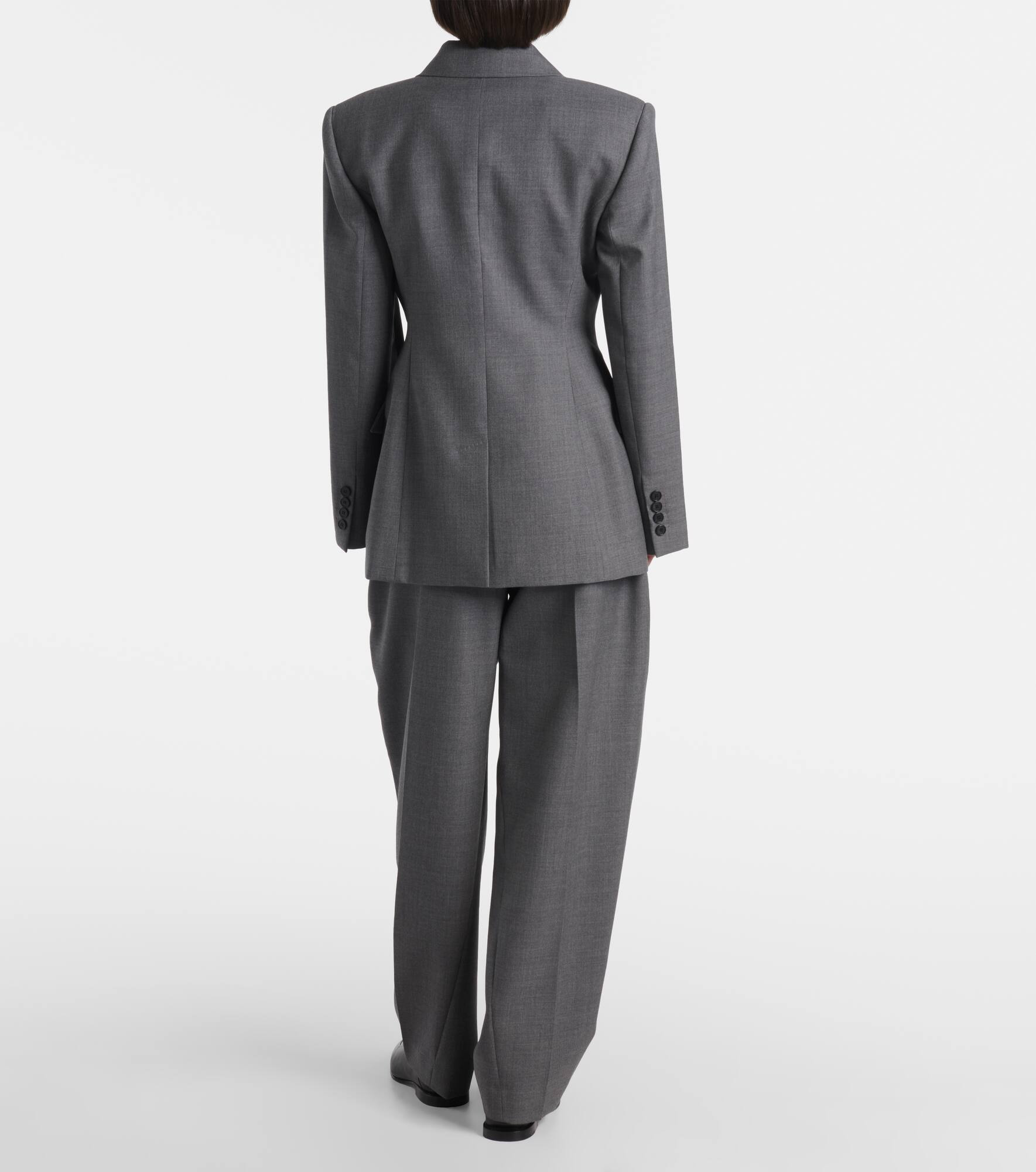 Double-breasted wool tuxedo jacket - 3
