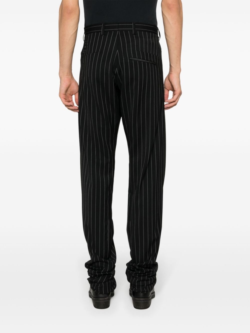 pinstriped straight-leg tailored trousers - 5