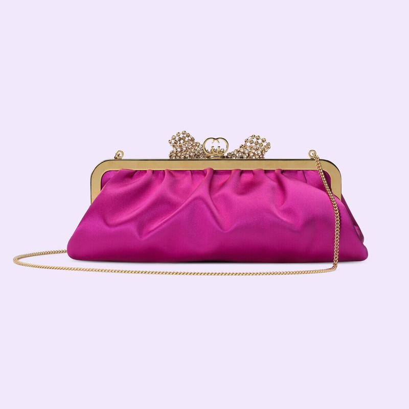 Satin handbag with bow 4