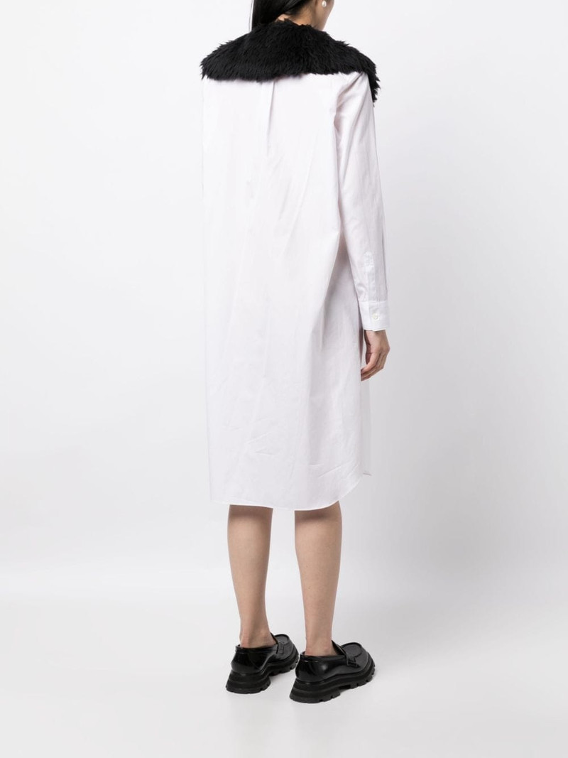 fur-collar midi shirtdress 4
