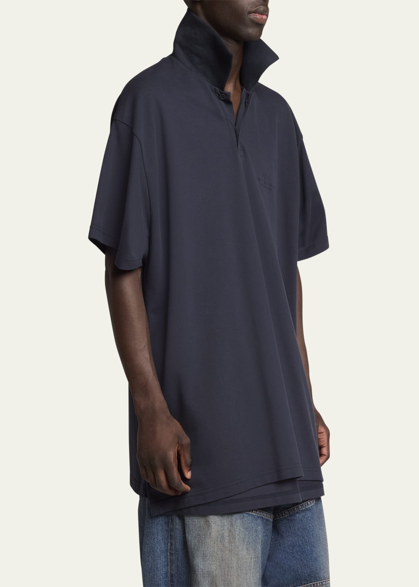 Men's Oversized Double-Layer Polo Shirt - 4