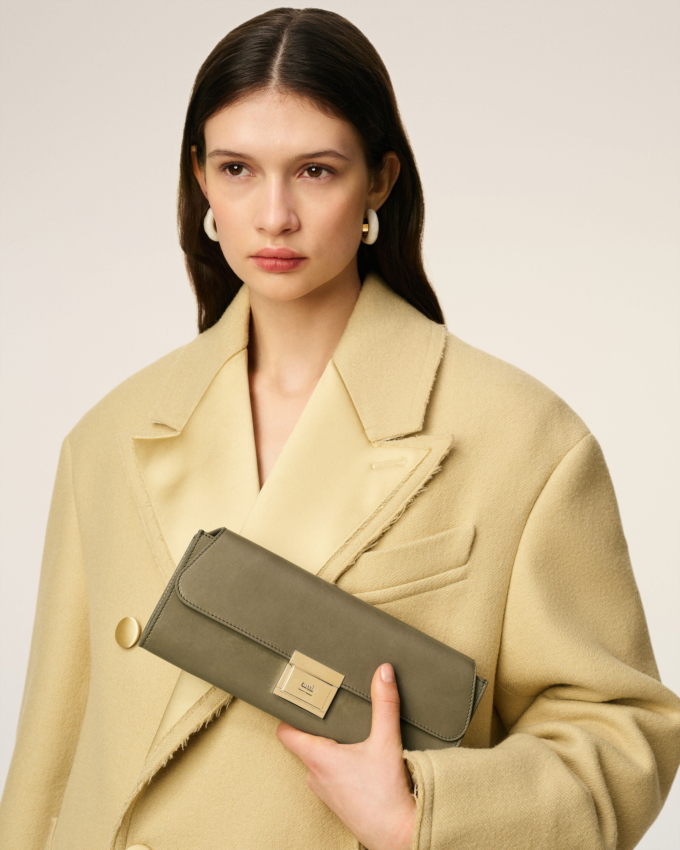 GREEN SMOOTH LEATHER MIMI POUCH - 7