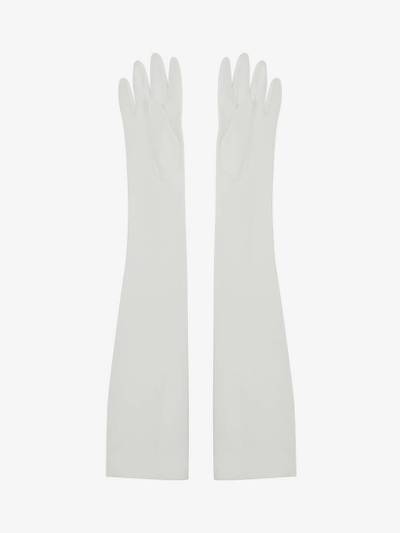 Alexander McQueen Women's Long Solid Gloves in Ivory outlook