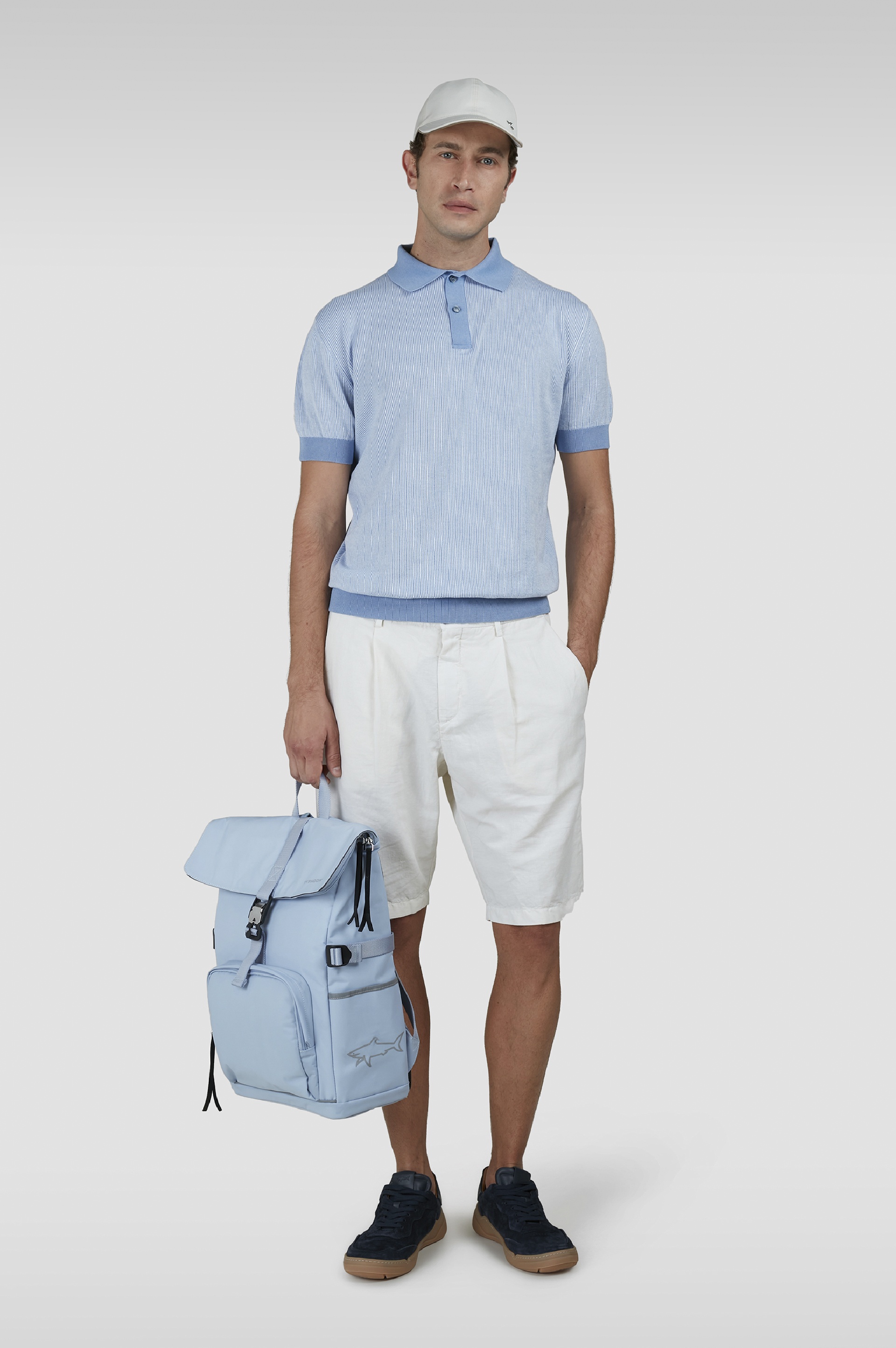 LINEN AND COTTON BERMUDA WITH PLEATS - 2