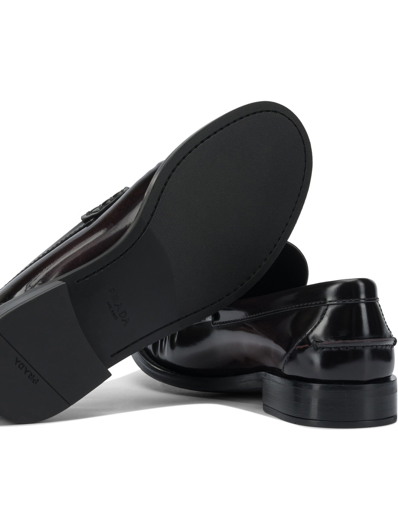 Prada Brushed Leather Loafers - 5