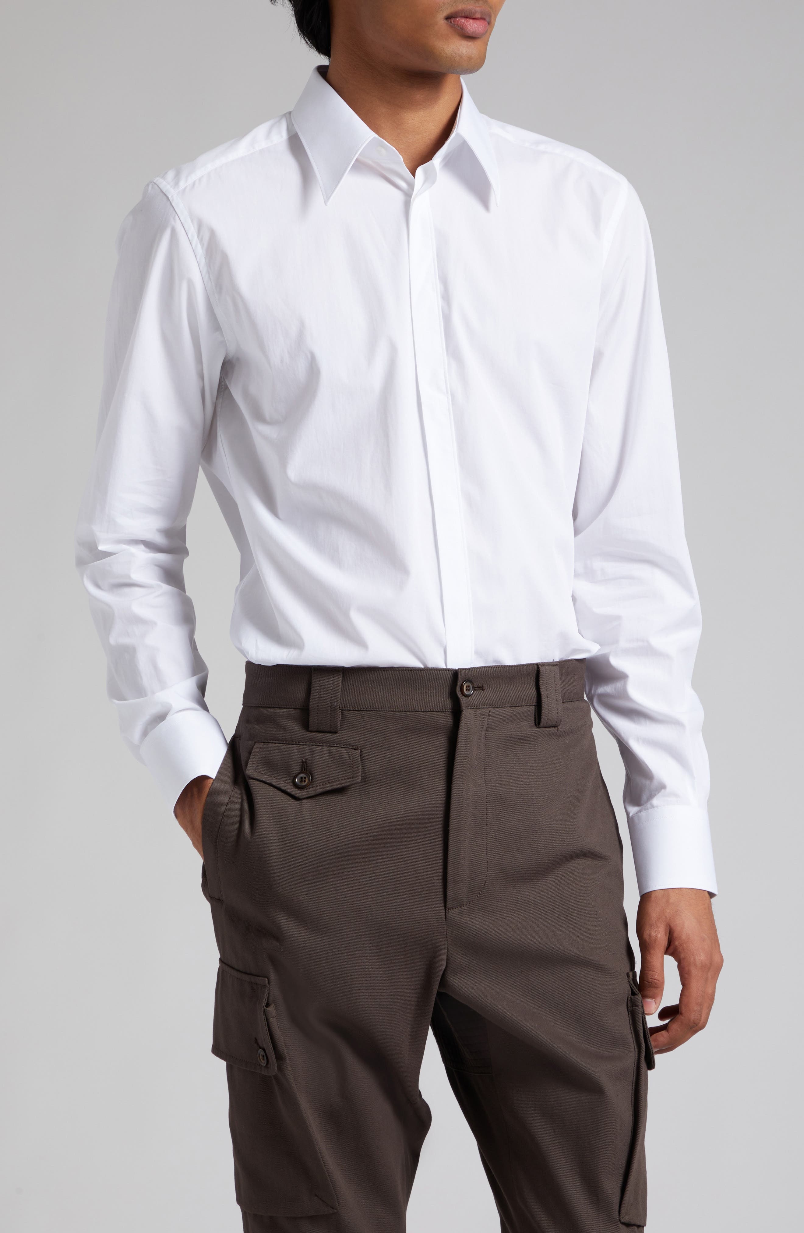 Martini Fit Cotton Poplin Button-Up Shirt - 1