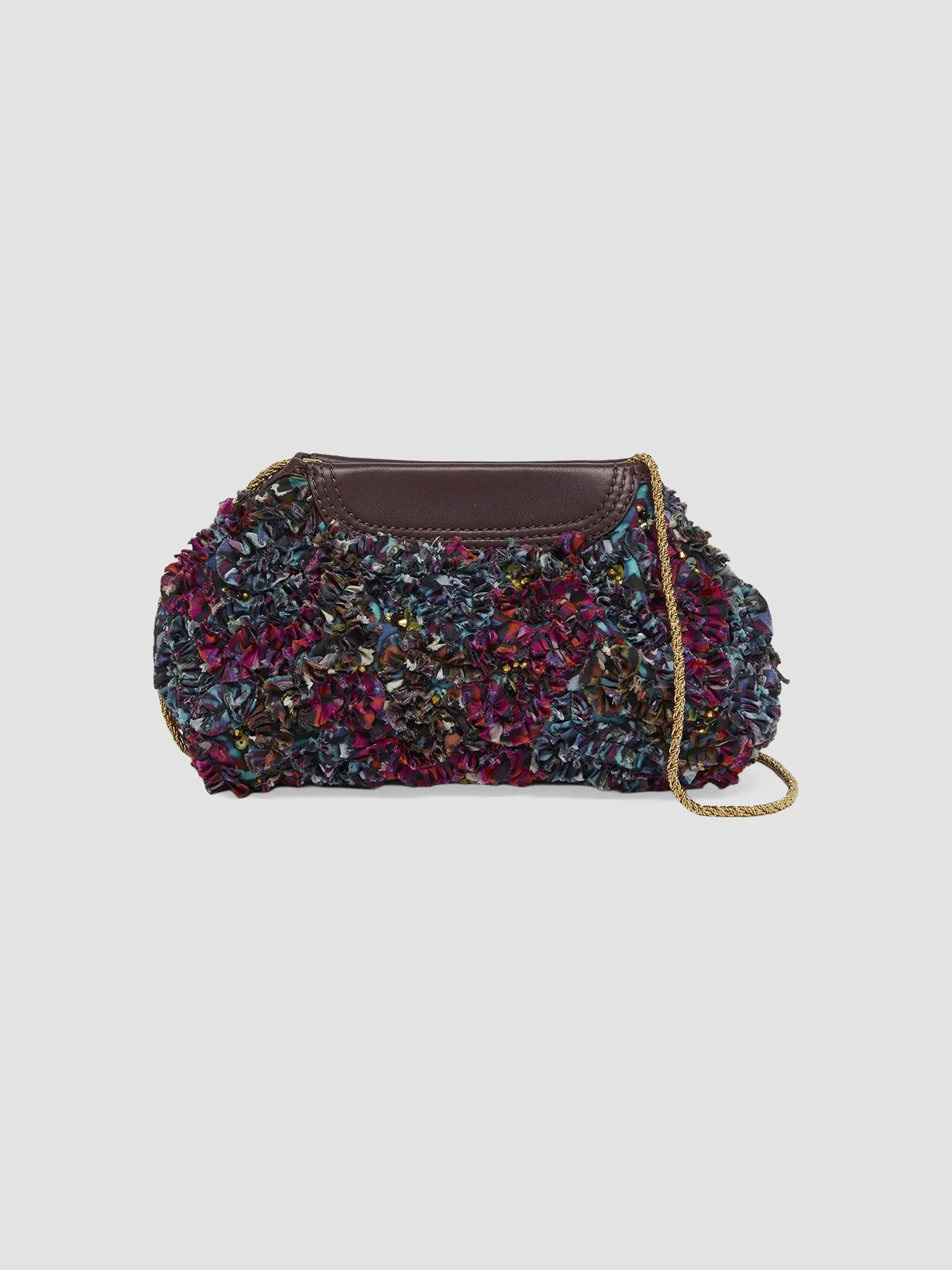 Women's Embroidered Chain-Strap Clutch - Multi - 1