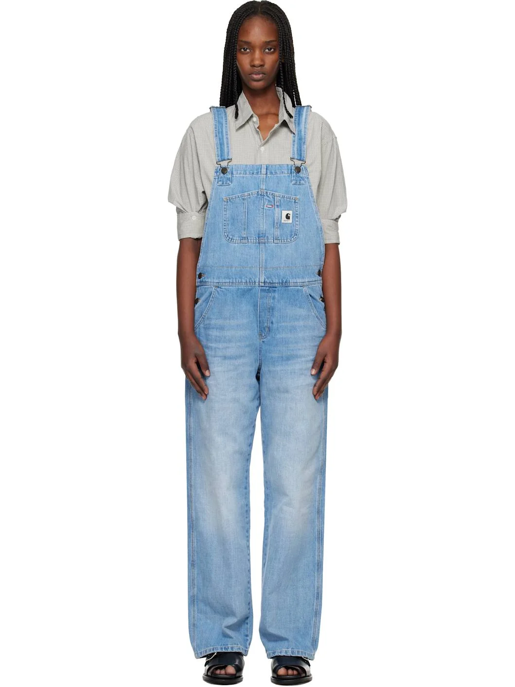 Blue Bib Straight Denim Overalls - 1