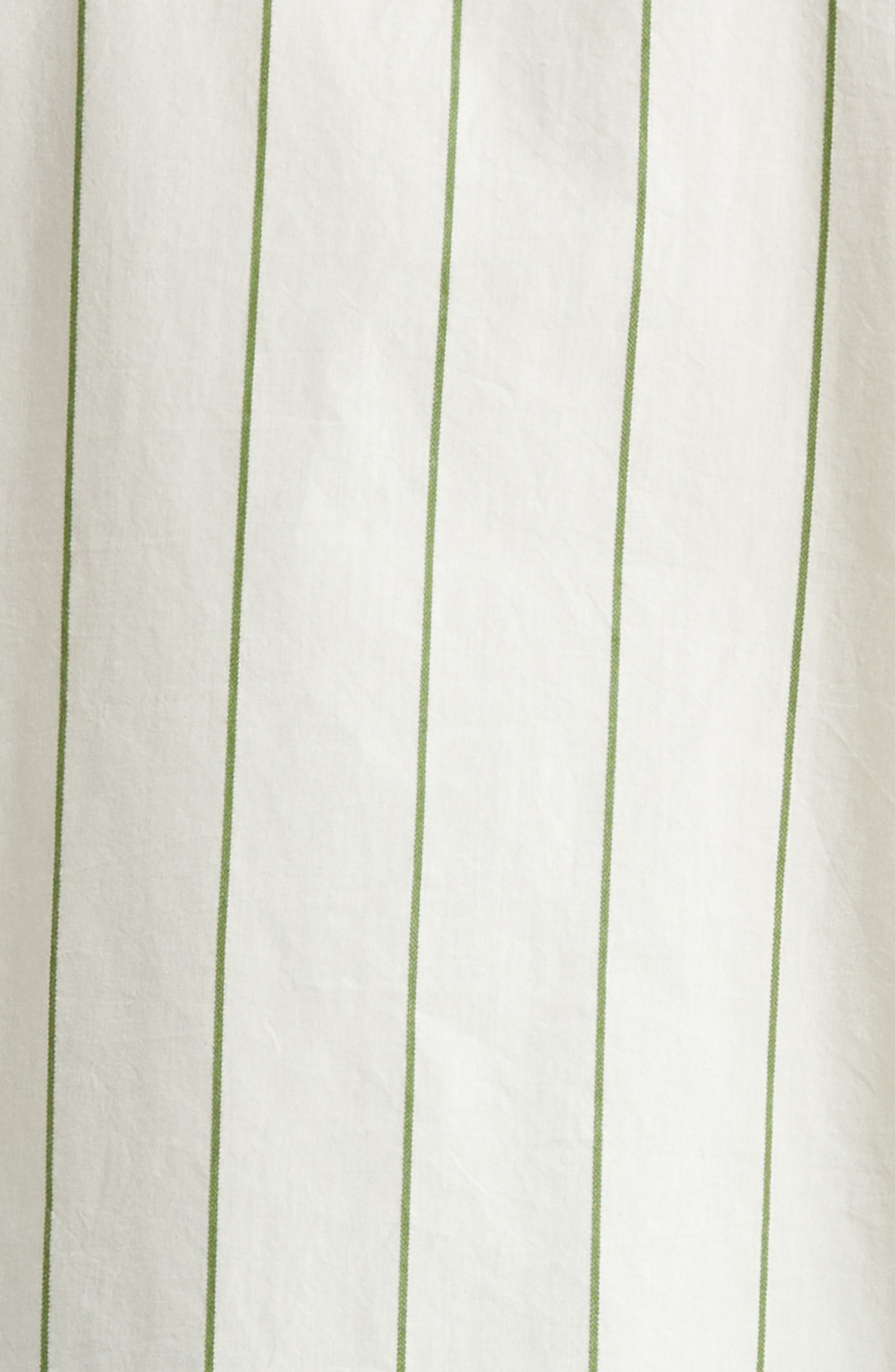Bode Celery Stripe Short Sleeve Cotton Button-Up Shirt in Green Cream at Nordstrom - 6