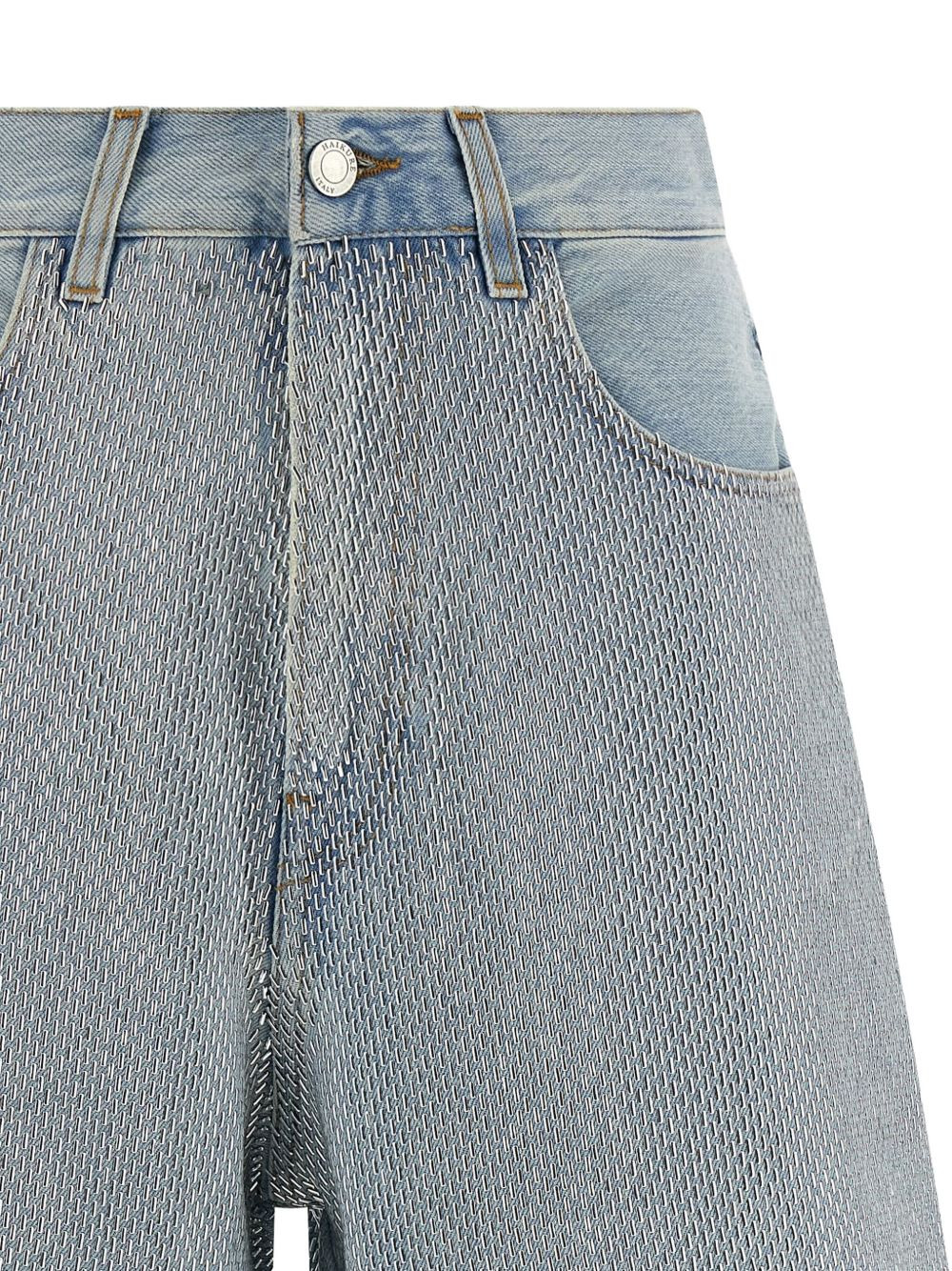 studded denim shorts - 4